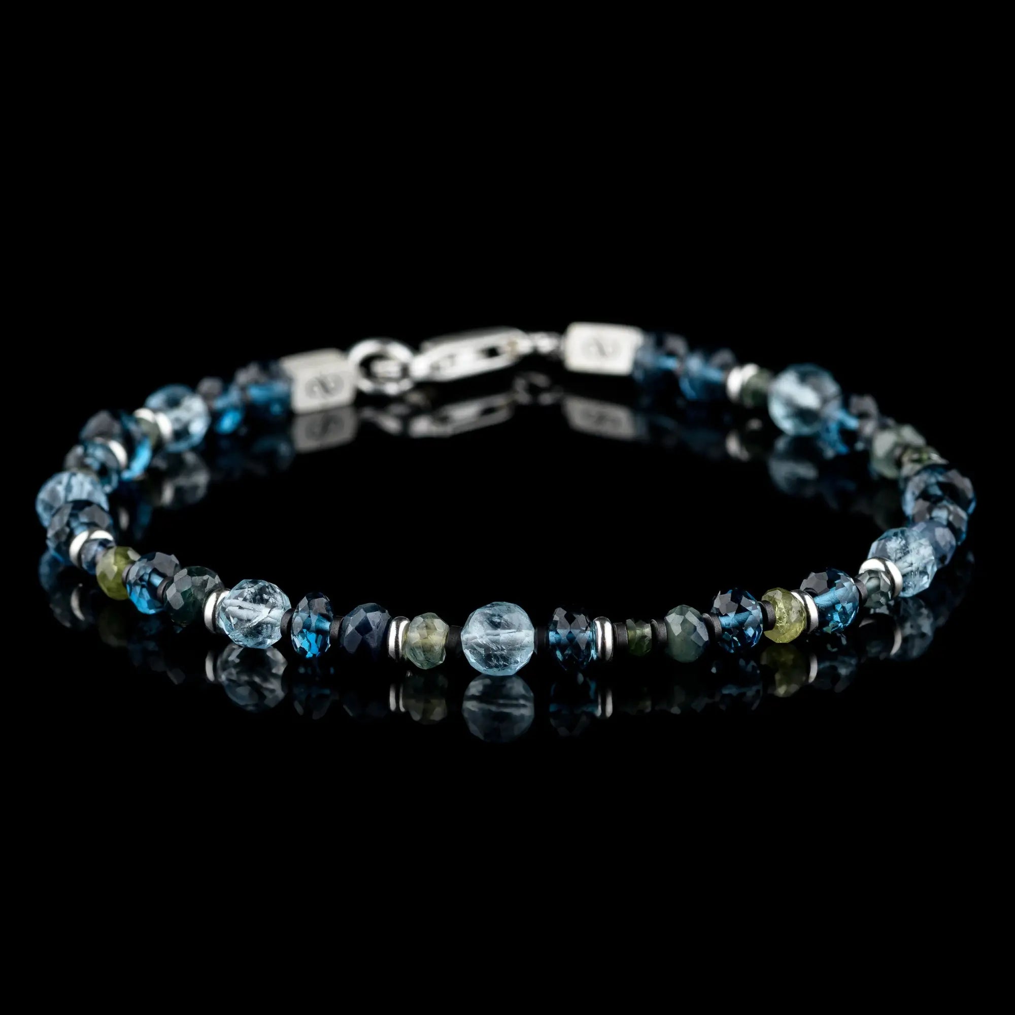 Aquamarine - London Blue Topaz - Montana Sapphire Bracelet I (2-5mm)