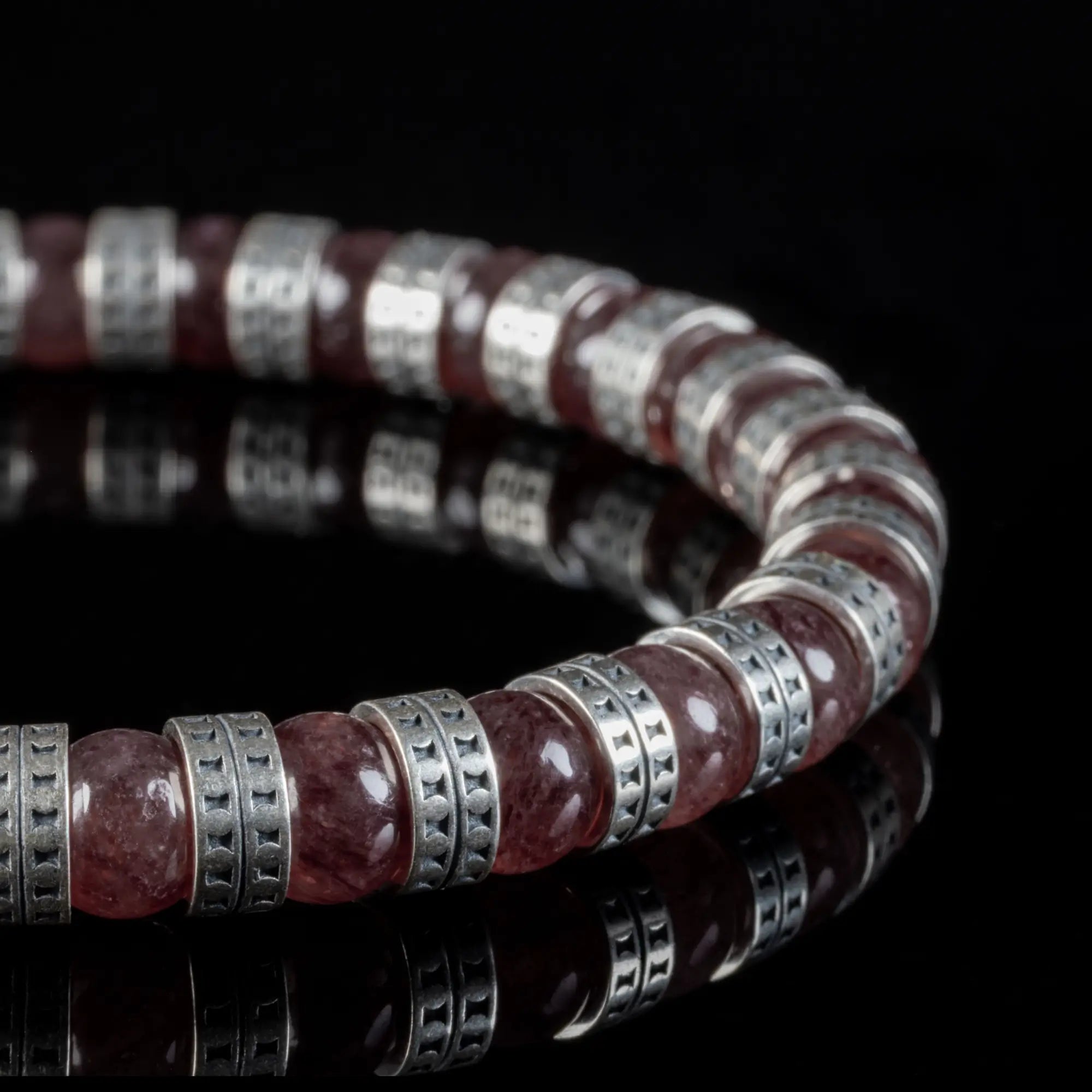 Armored Strawberry Quartz Bracelet II (6mm)