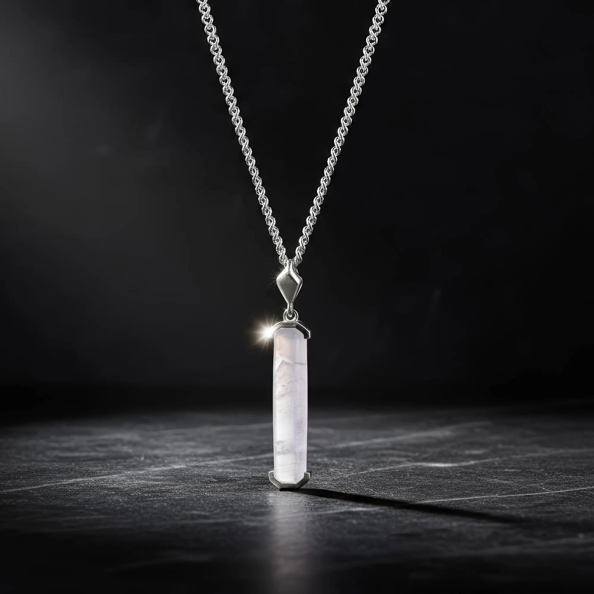 Blue Lace Agate Silver Pendant