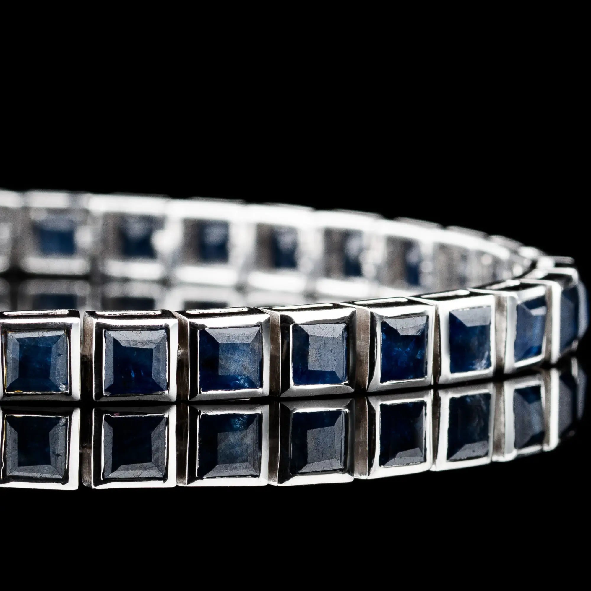 Blue Sapphire - Silver Tennis Bracelet II