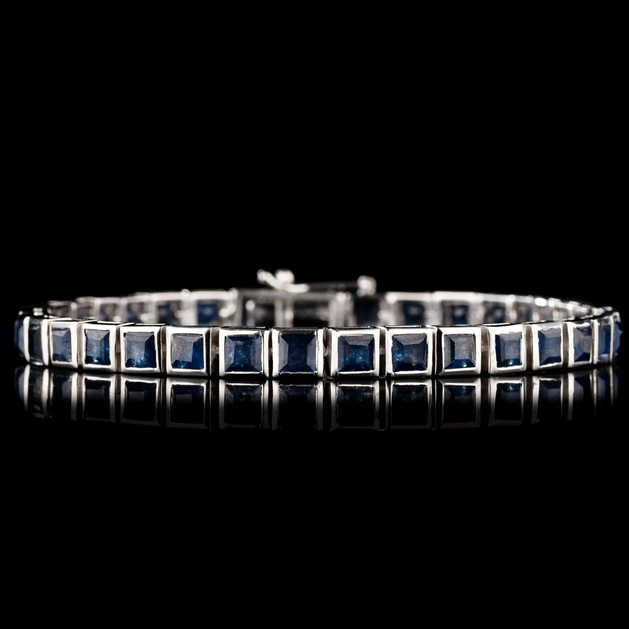 Blue Sapphire - Silver Tennis Bracelet II