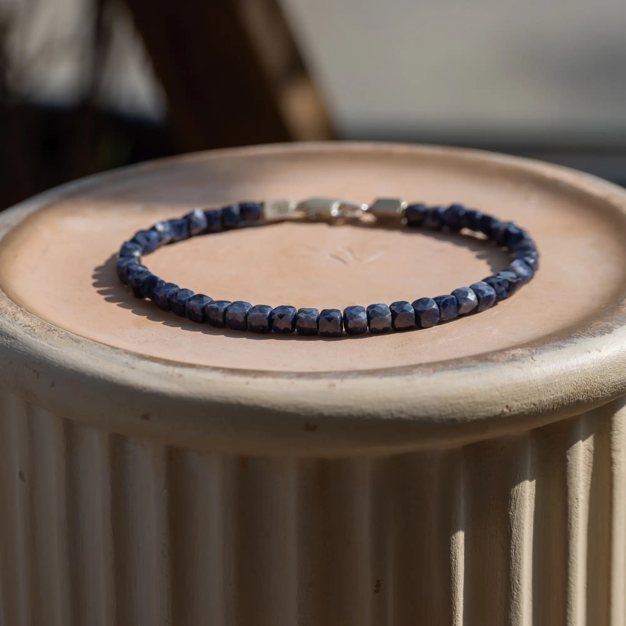 Blue Sapphire Cube Bracelet XIII (4mm)