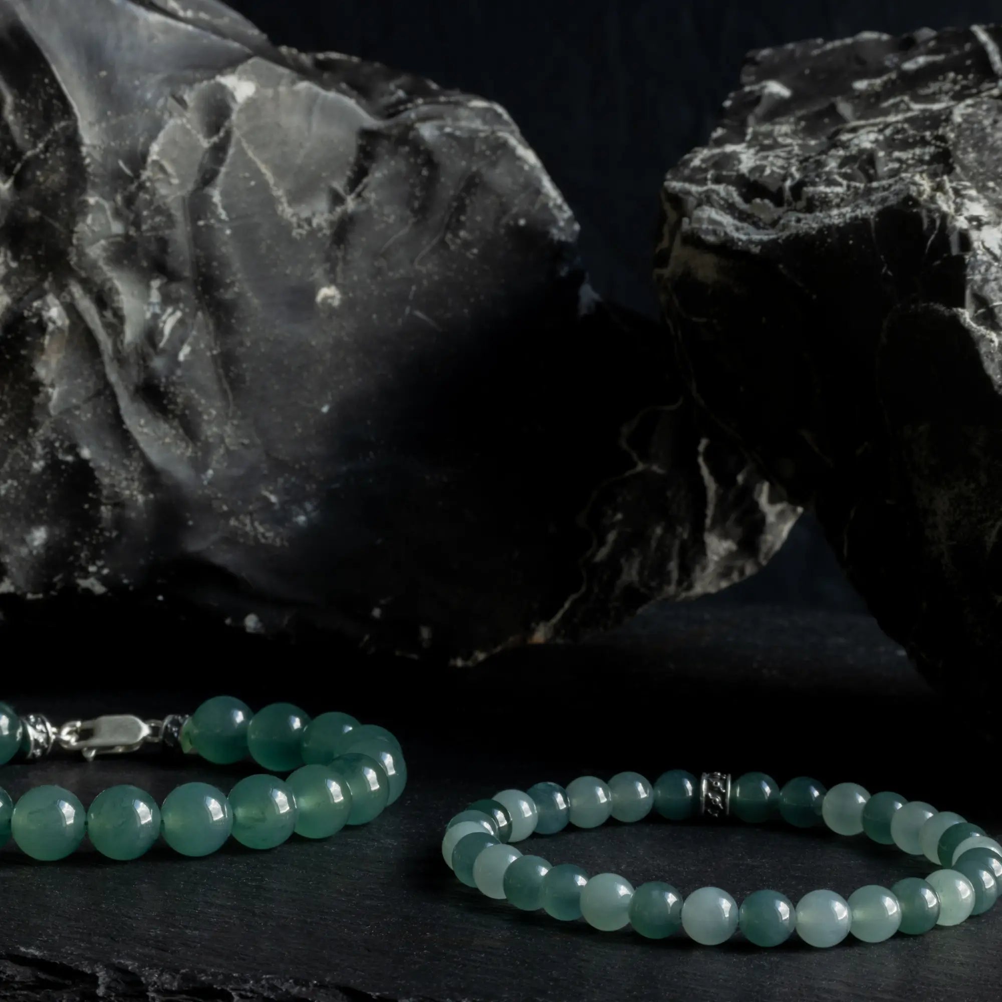 Burmese Mixed Green Jade Bracelet XVII (7mm)