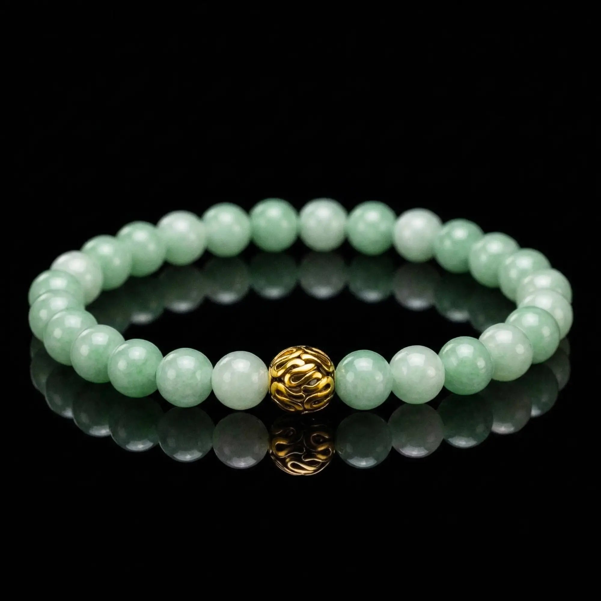 Burmese Green Jade Gold Vermeil Bracelet I (7mm)