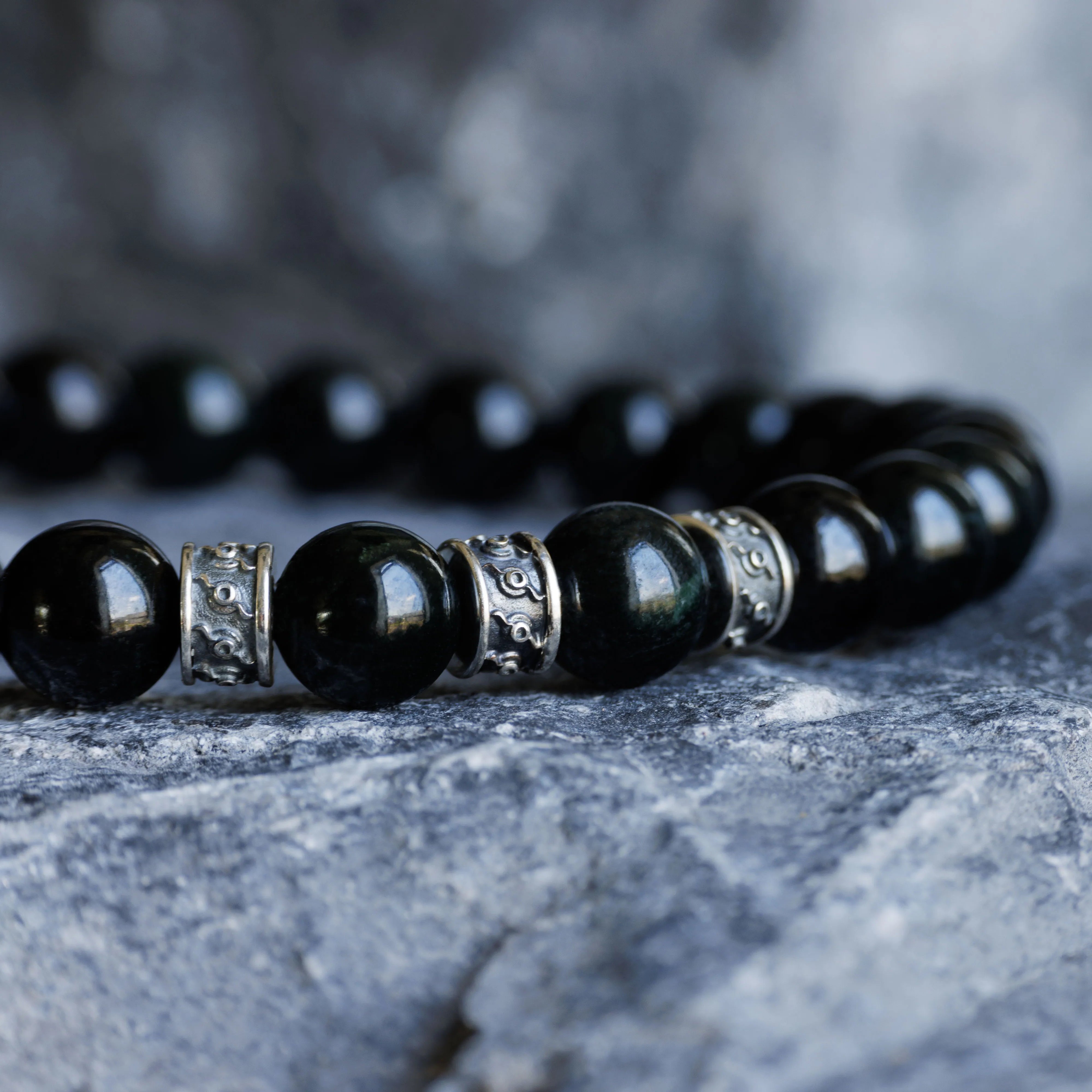 Burmese Black Jade Bracelet II (8mm)