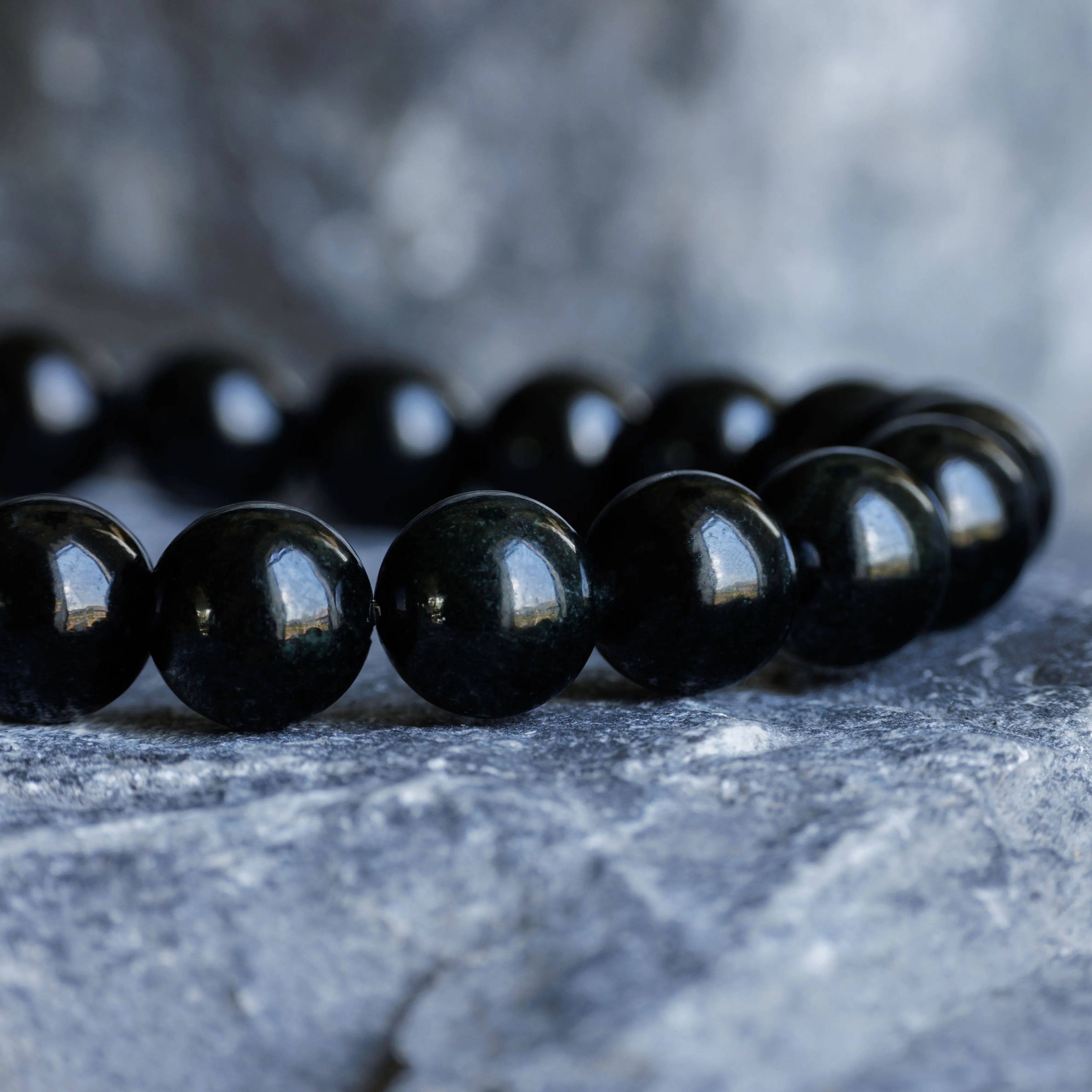 Burmese Black Jade Bracelet III (10mm)
