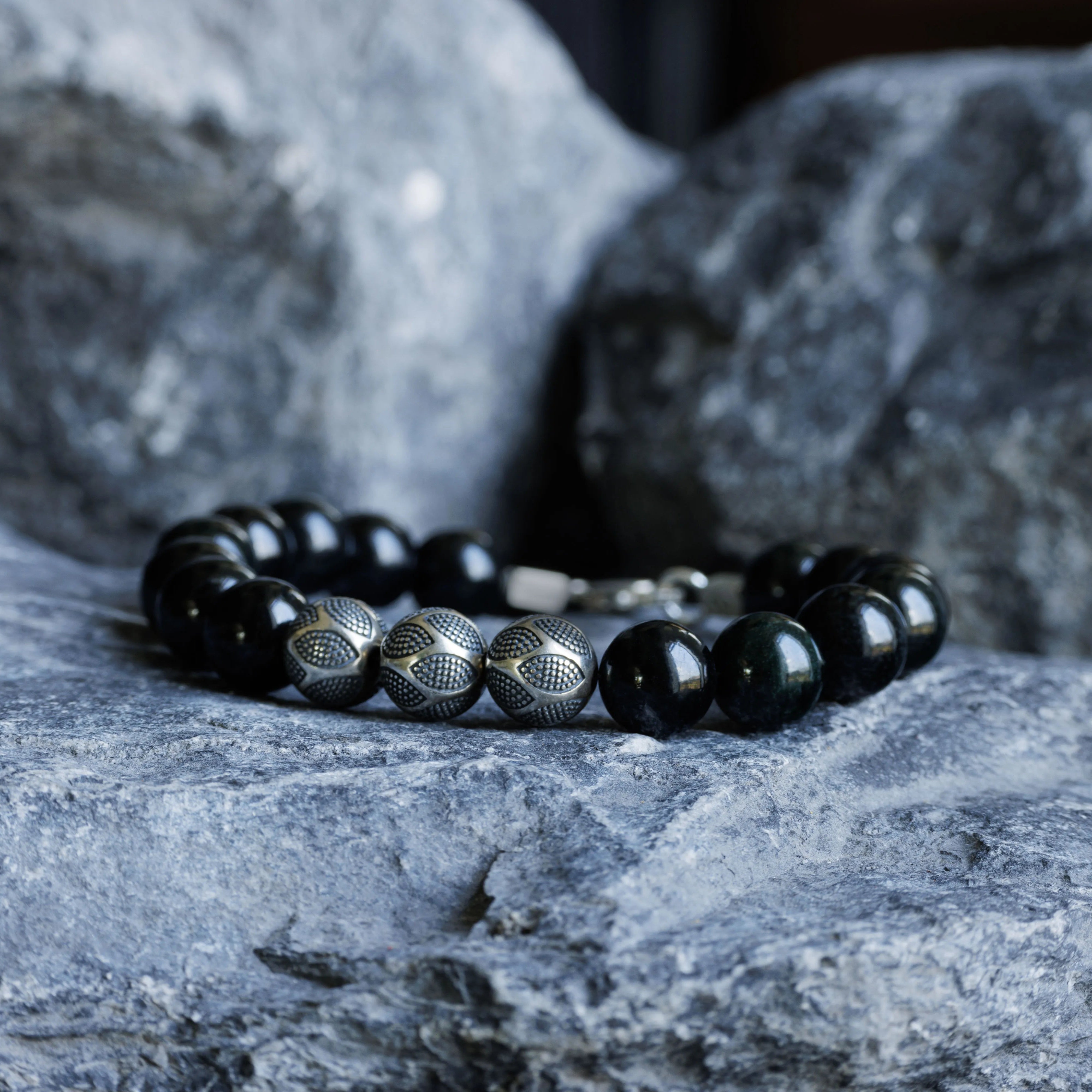 Burmese Black Jade Nascor Bracelet I (10mm)