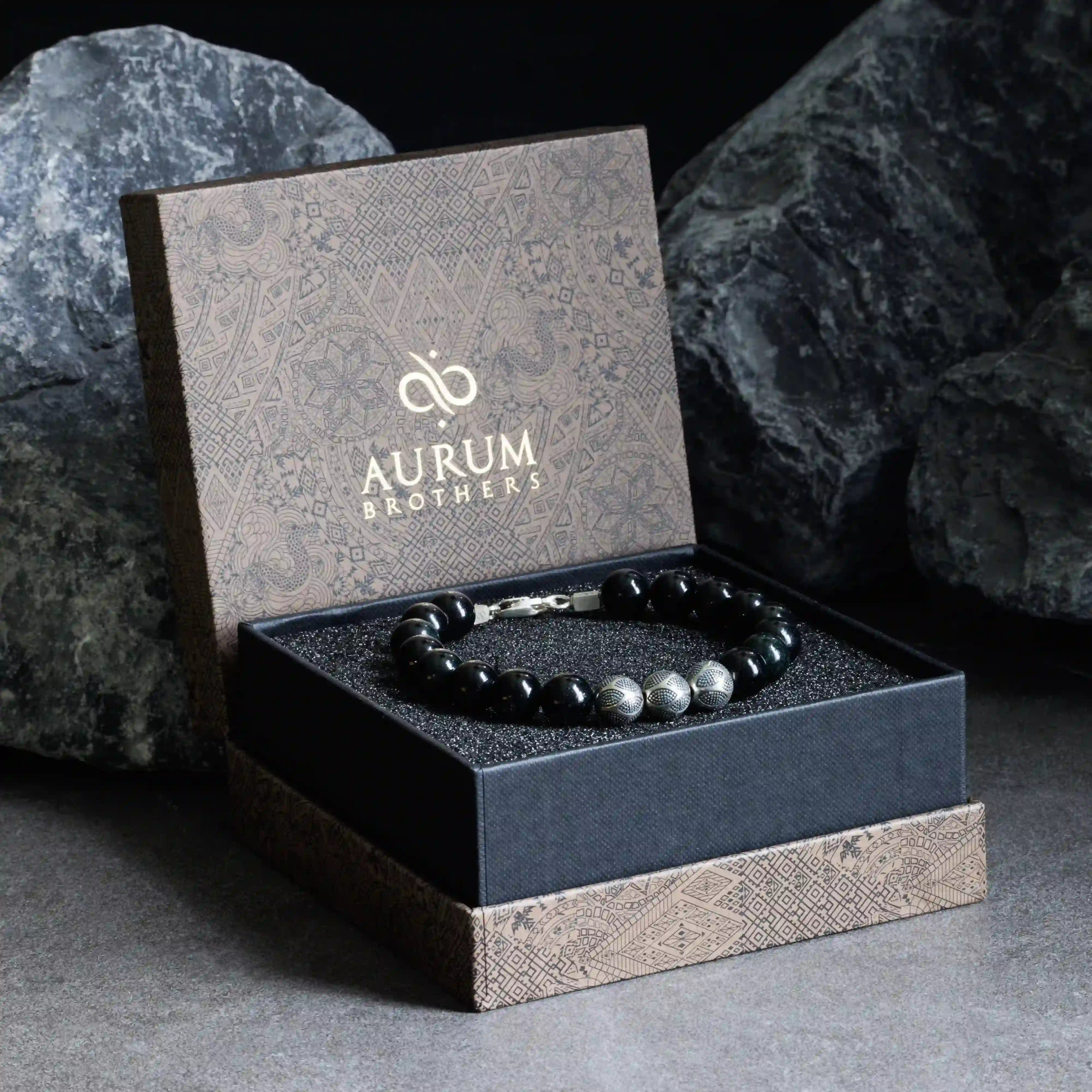 Burmese Black Jade Nascor Bracelet I (10mm)