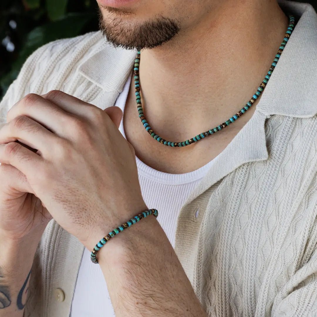 Camel - Turquoise Hematite Necklace V (4mm)