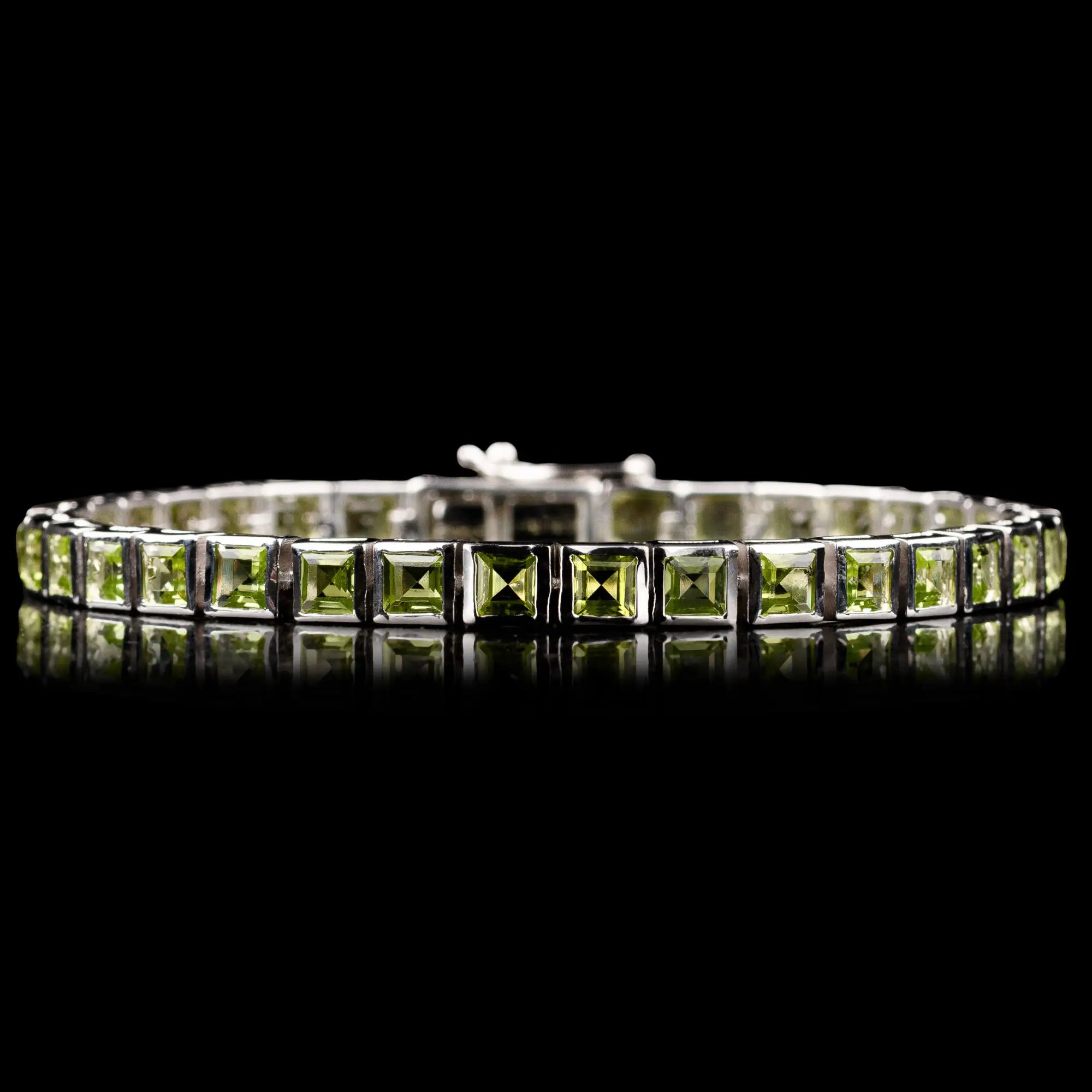 Peridot - Silver Tennis Bracelet II