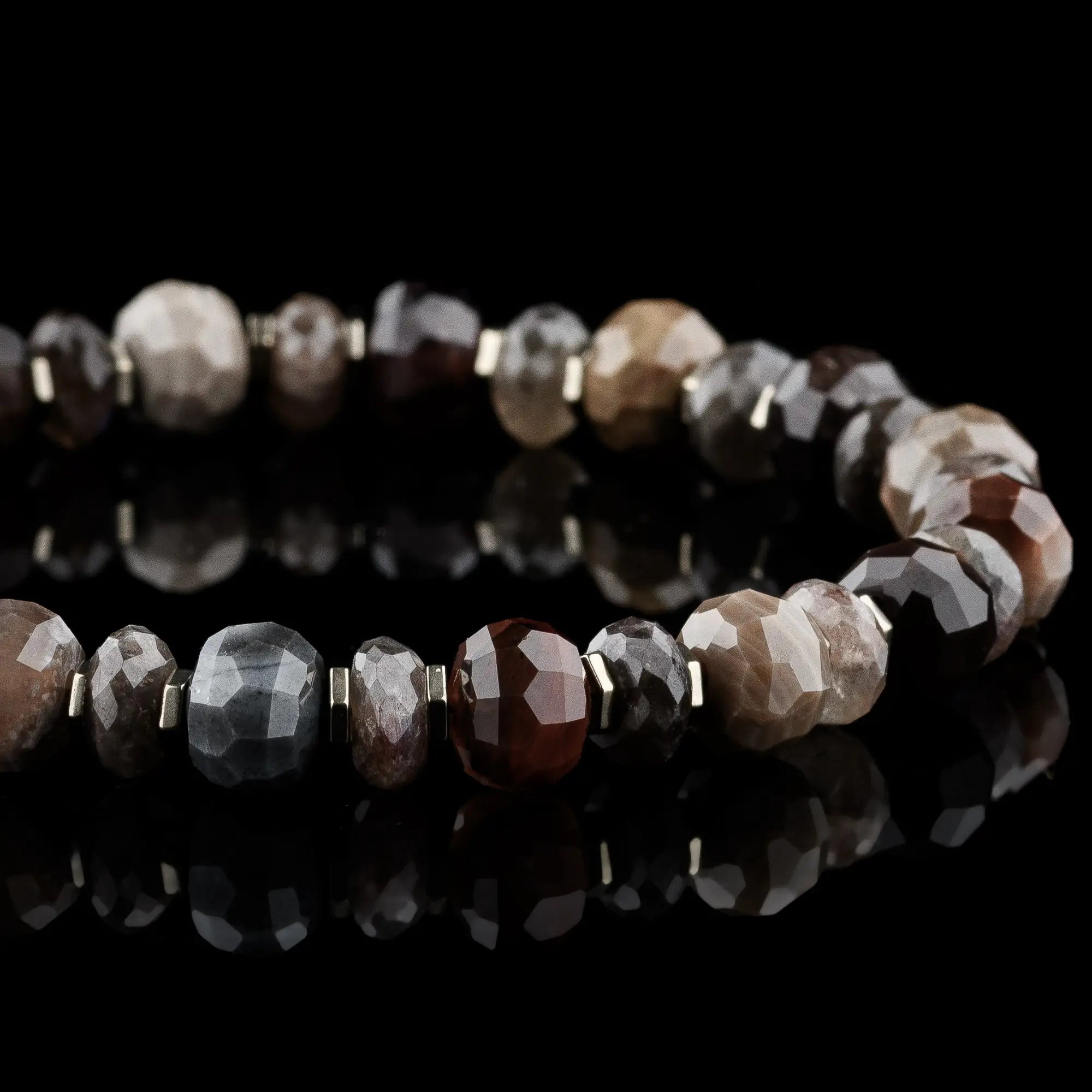 Petrified Wood - Labradorite Bracelet I (7-8mm)