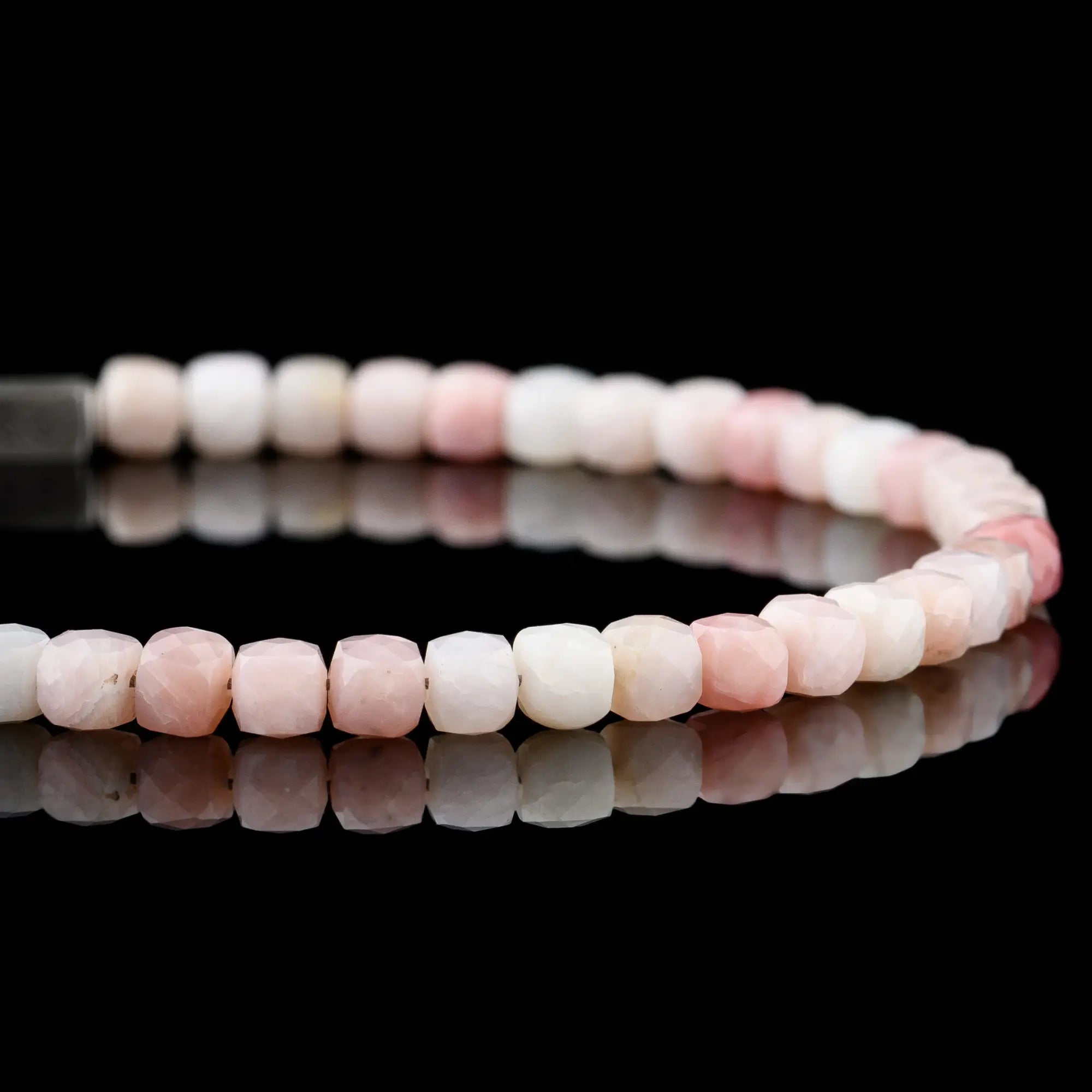 Pink Opal Cube Bracelet III (4mm)