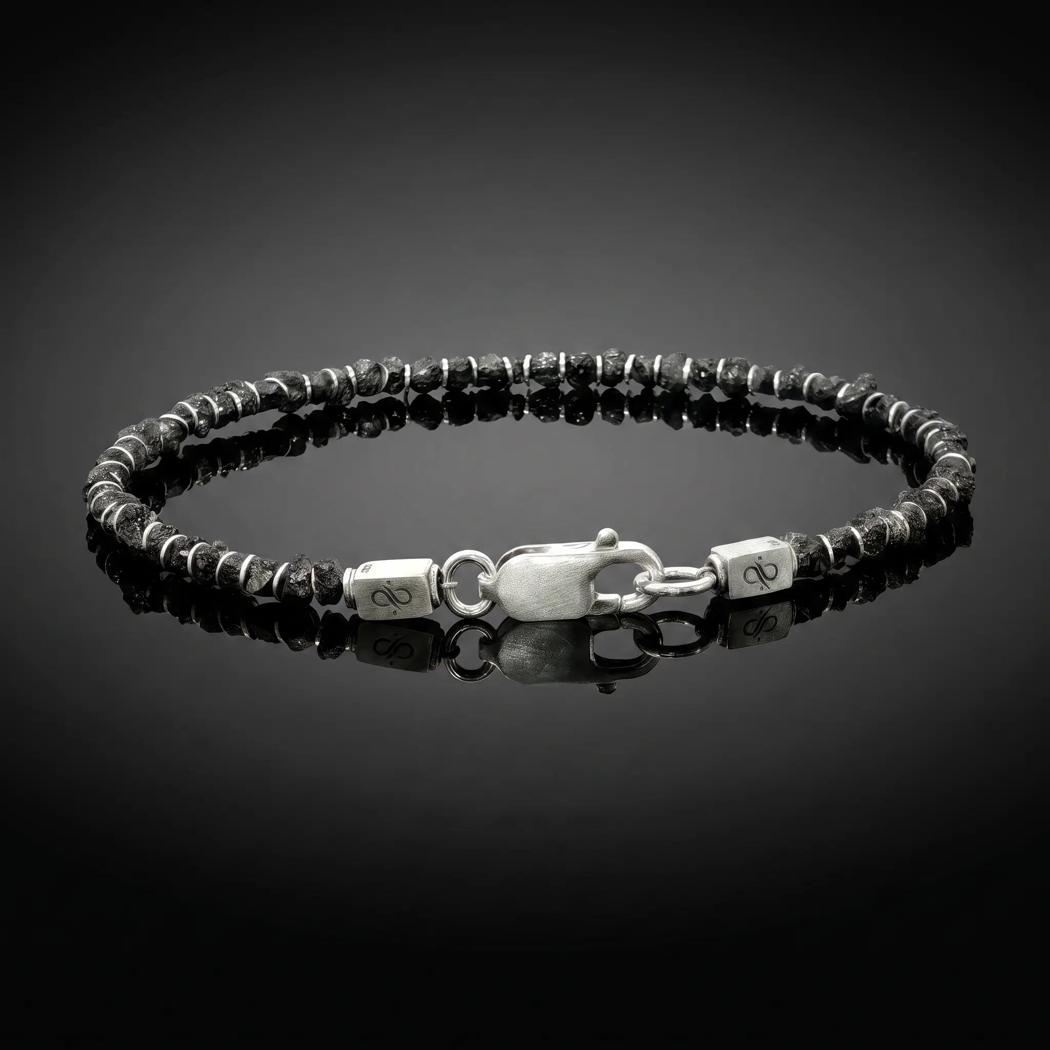 Raw Black Diamond Bracelet 15 carats (3-4mm)