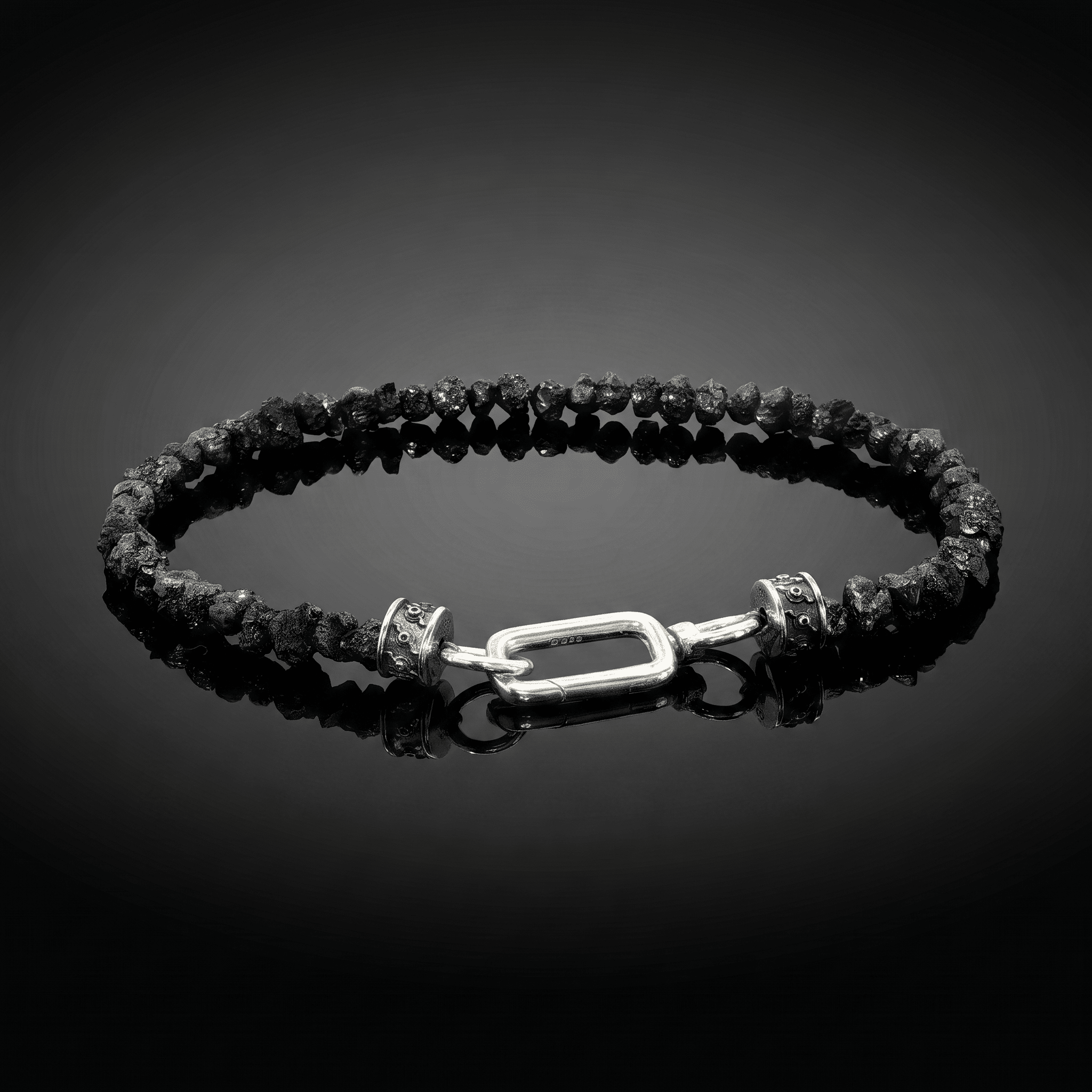 Raw Black Diamond Bracelet 25 carats (4-5mm)