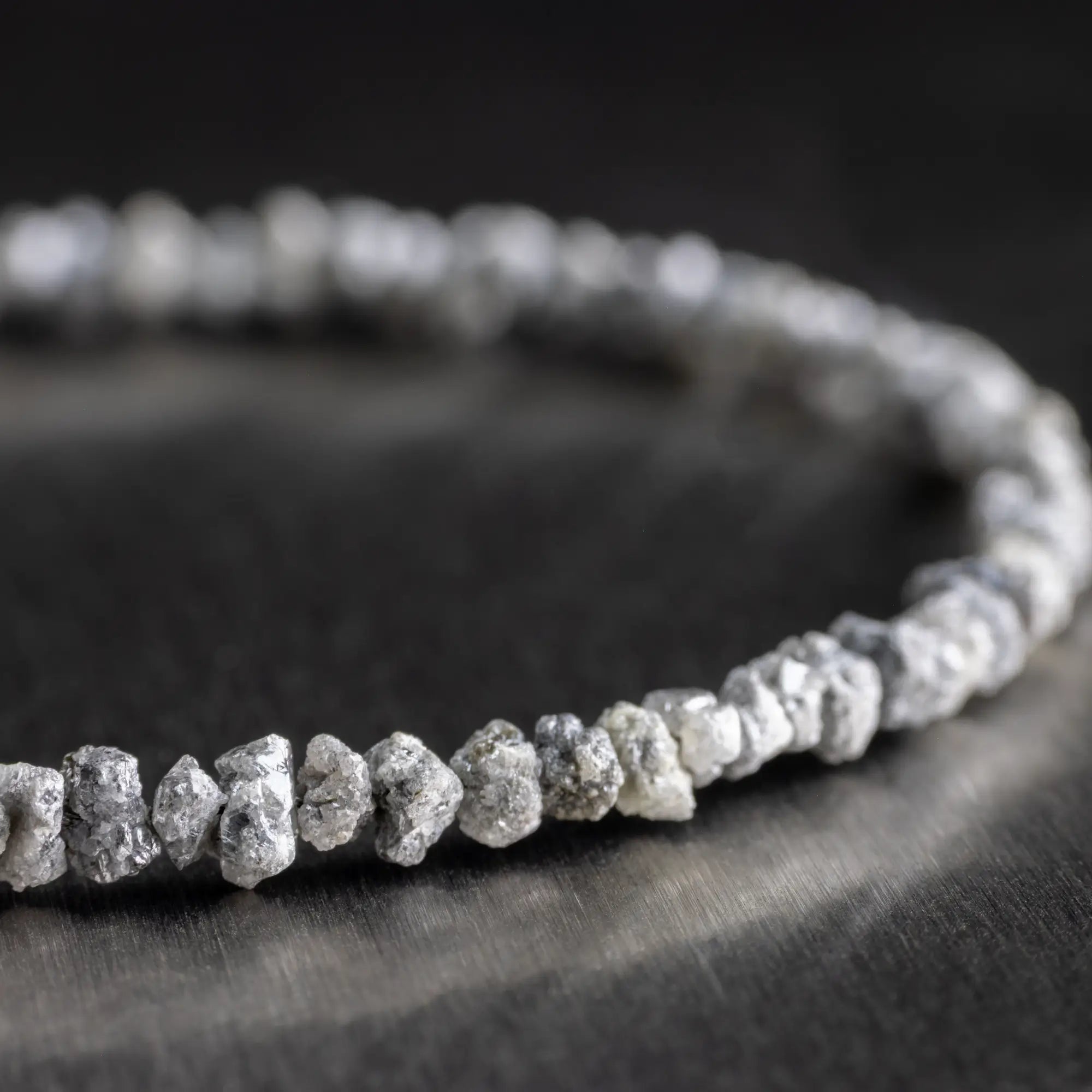 Raw Silvery Diamond Bracelet I (2-3mm)