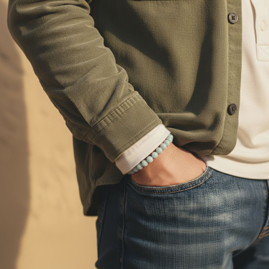 Burmese Grey Green Jade Bracelet XX (7mm)