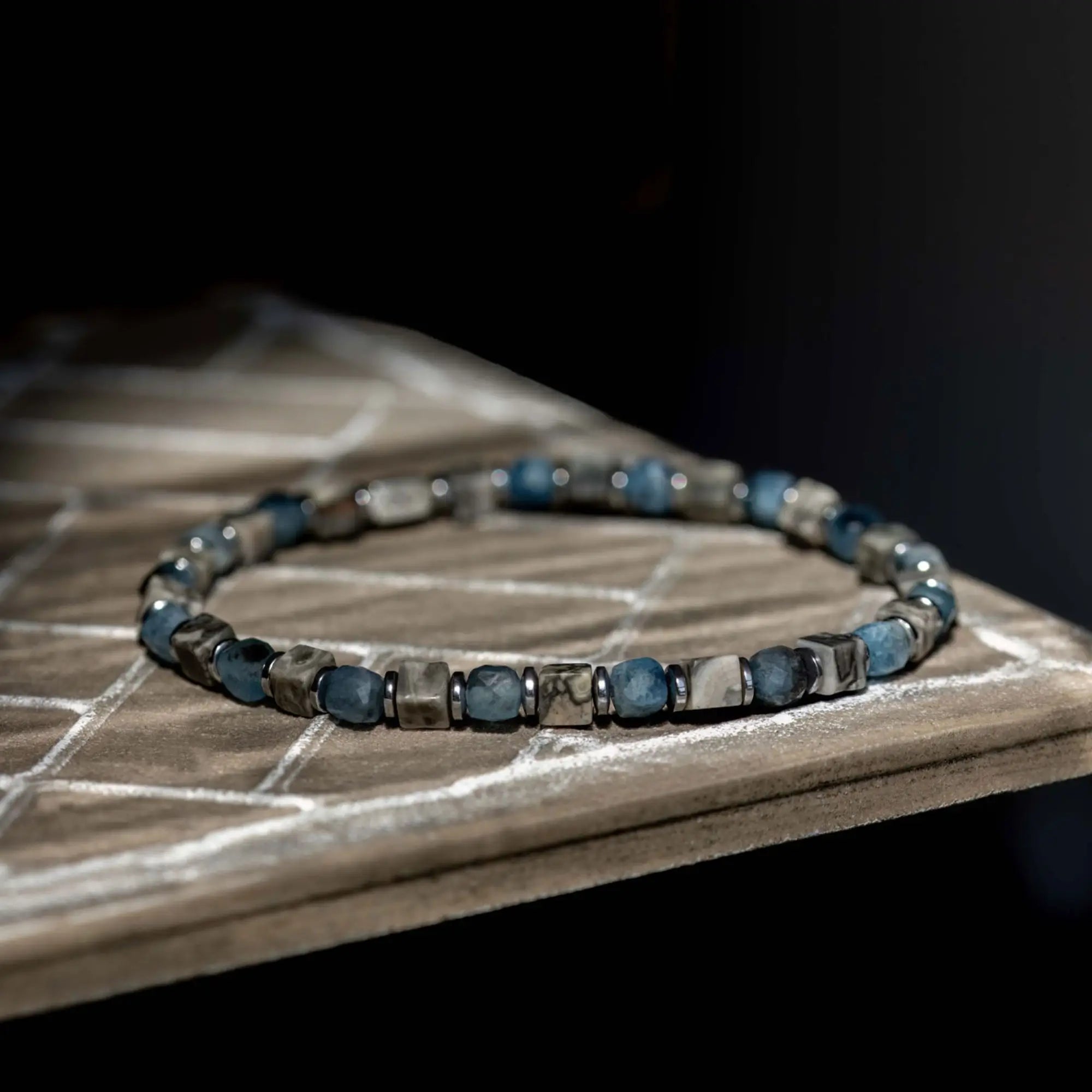 Picasso Jasper - Aquamarine Bracelet V (4mm) en