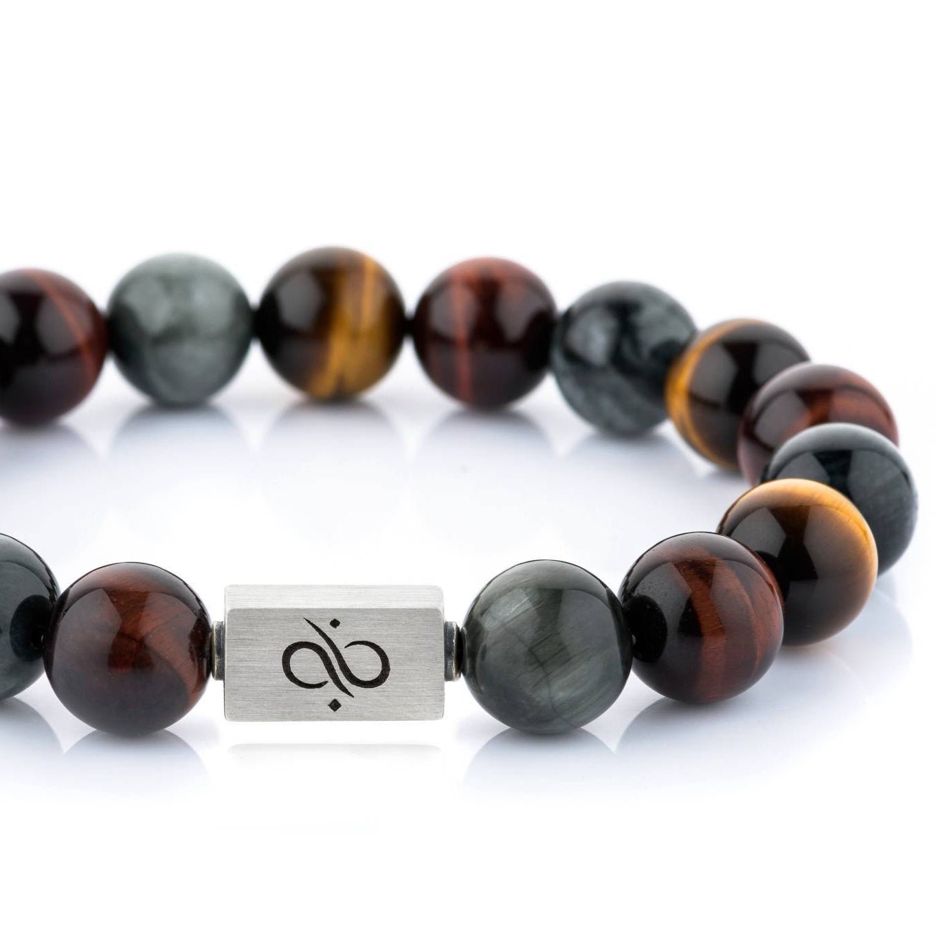 Classic Eye of the Tiger, 12mm, Silver bracelet (6575093645366)