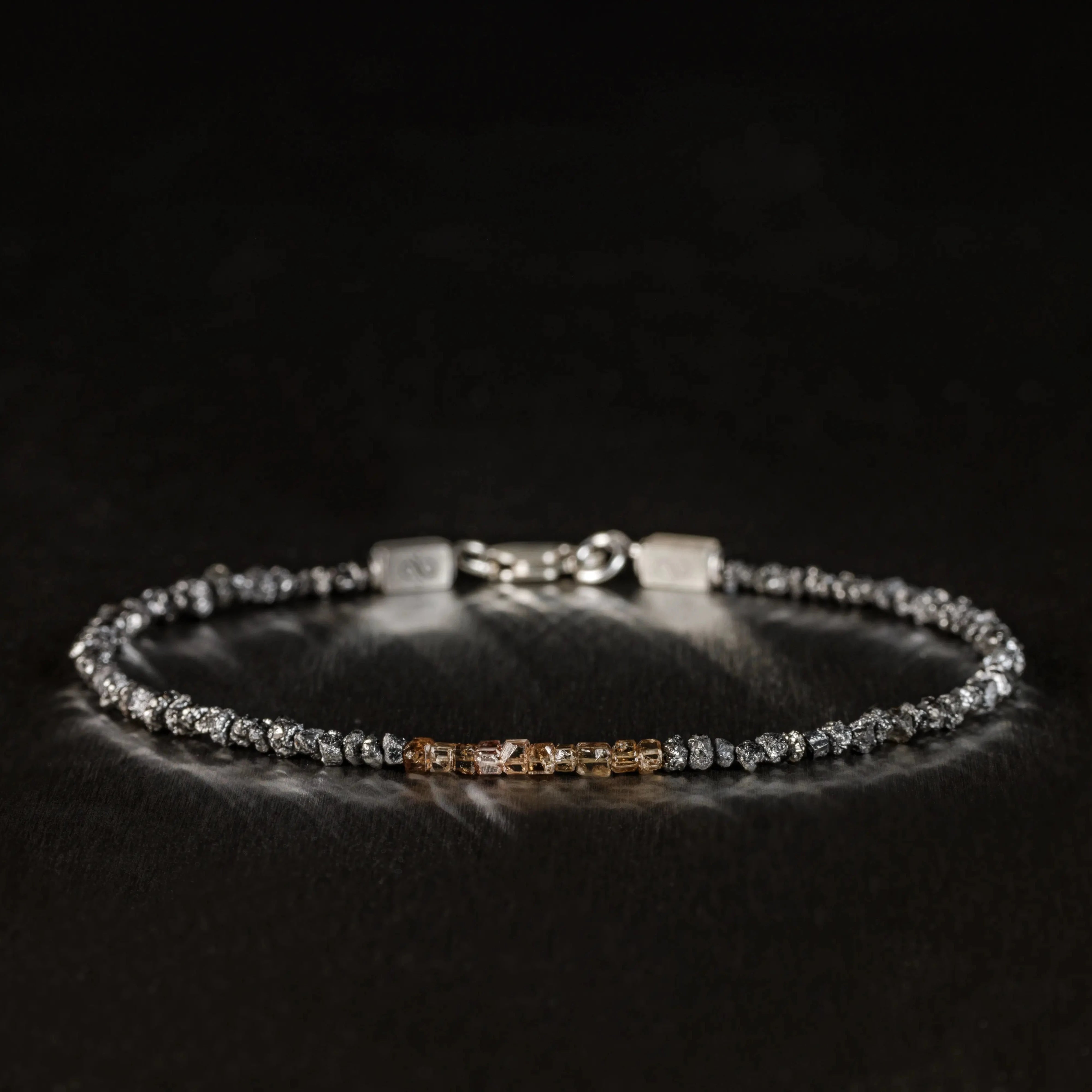 Silver Black & Brown Diamond Bracelet VI (2-3mm)