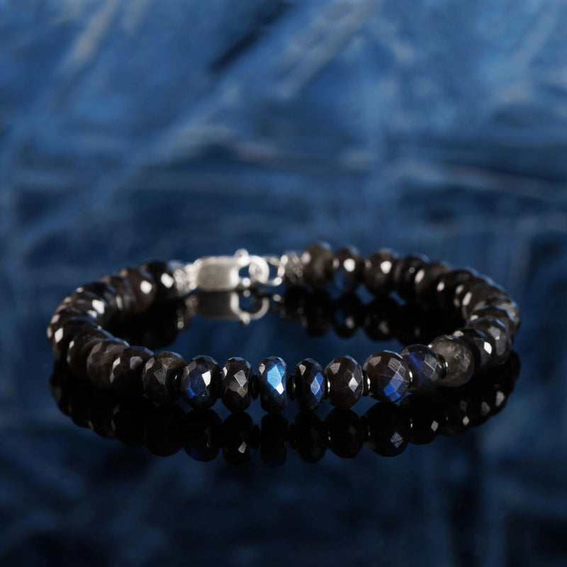 Black Labradorite Bracelet I  (8mm) - Primary Specimen