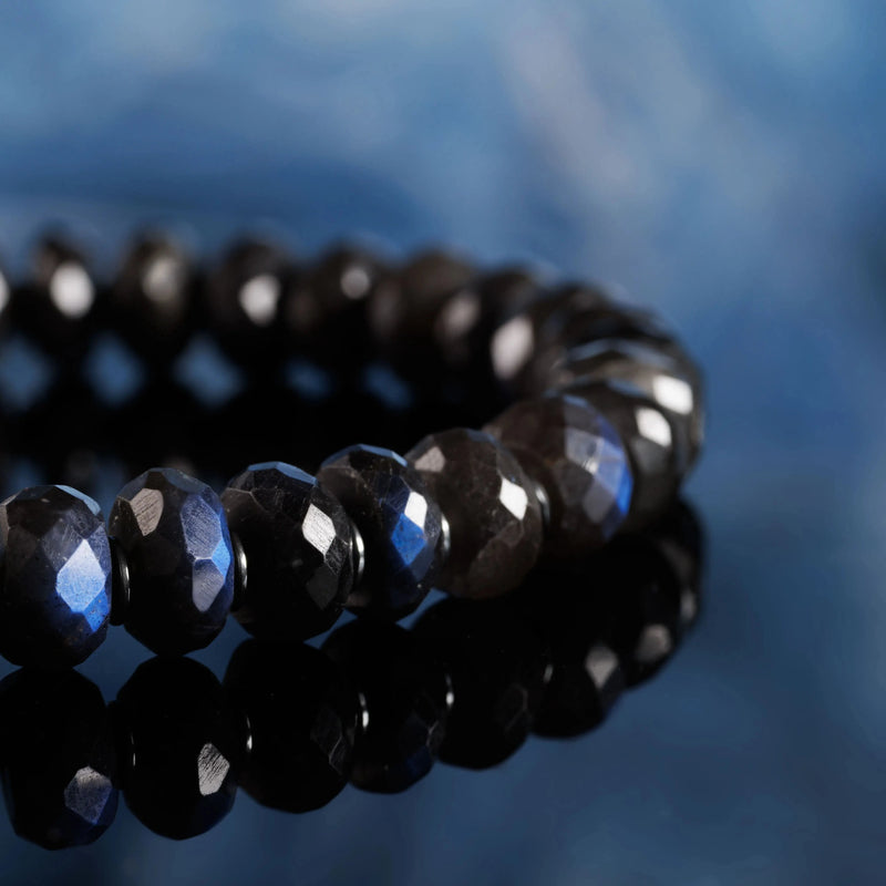 Black Labradorite Bracelet I  (8mm) - Primary Specimen