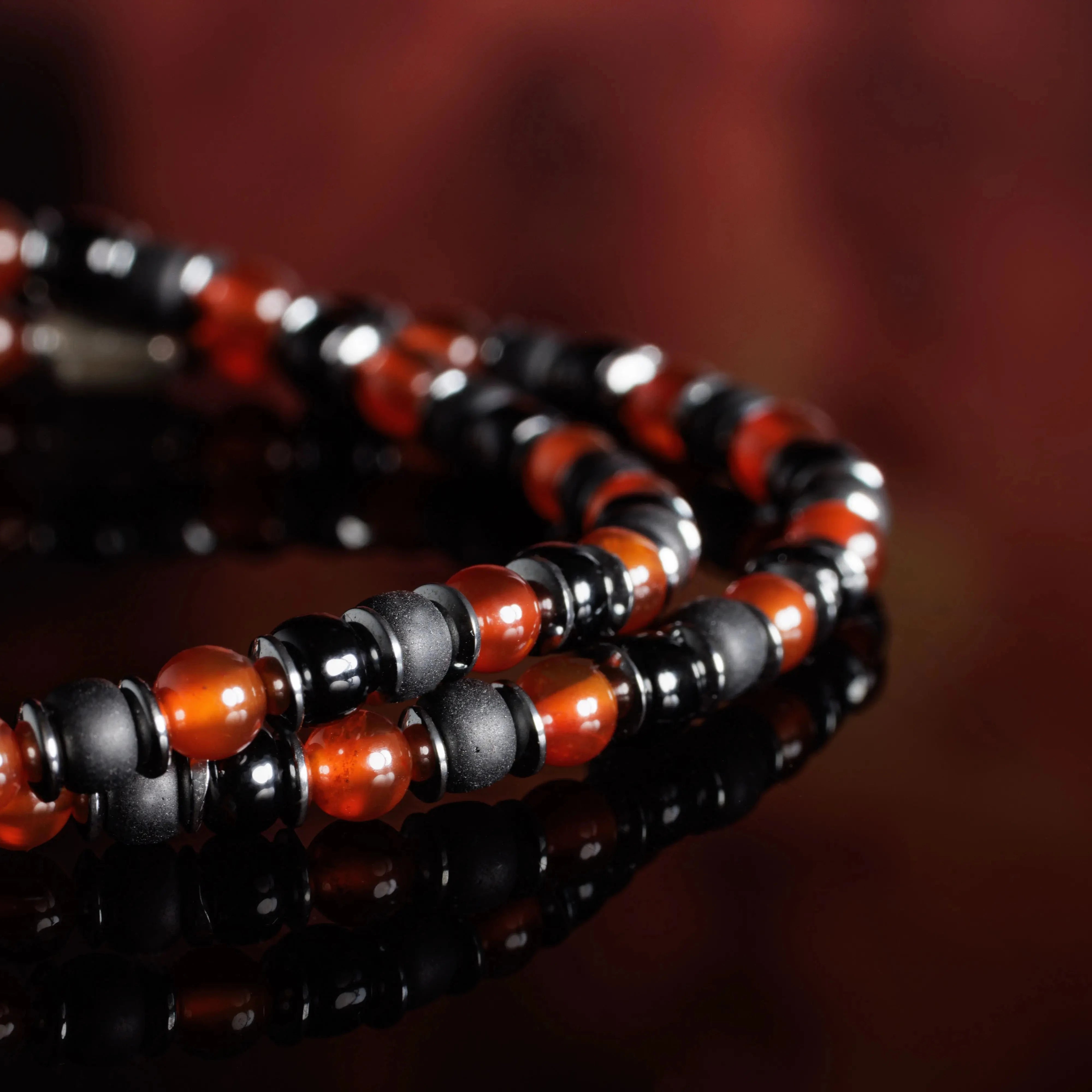 Carnelian - Black Bracelet I (4mm)