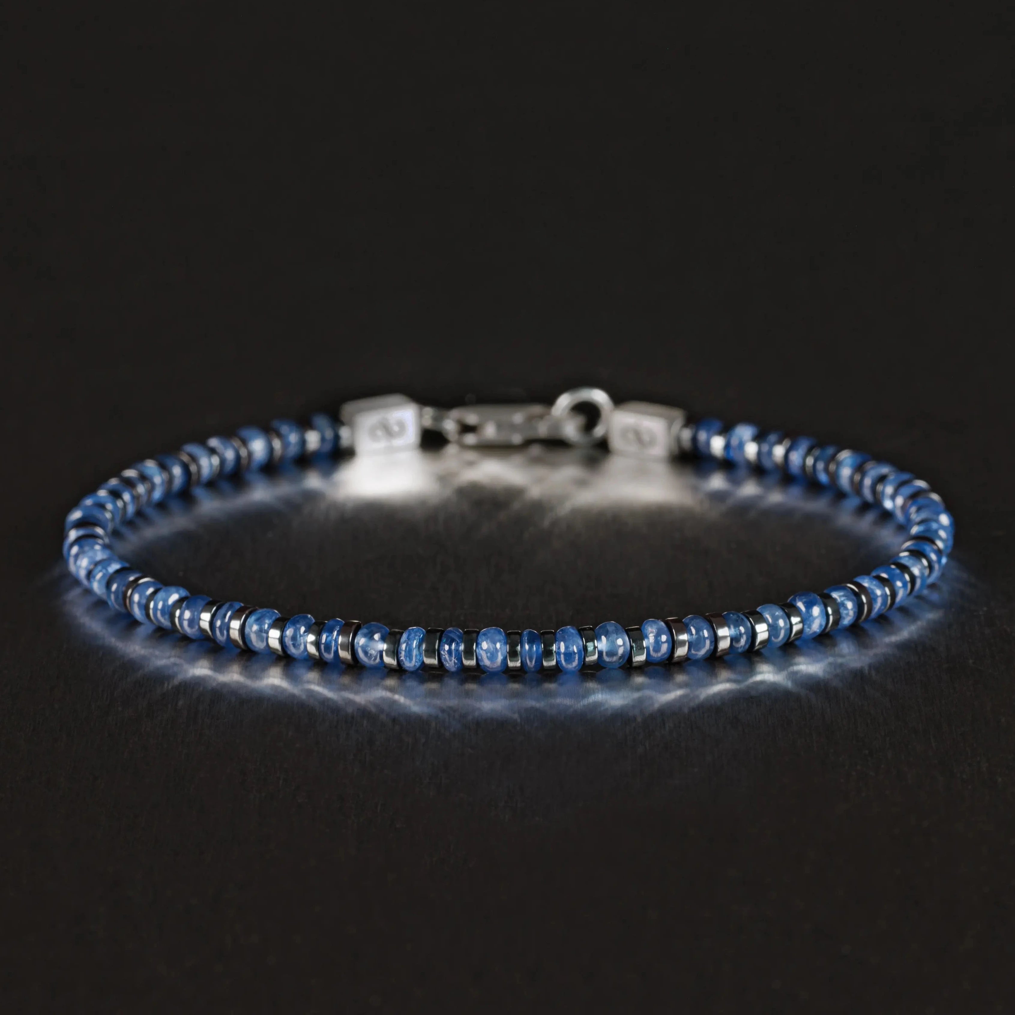 Blue Sapphire - Hematite Bracelet IV (3-3.5mm)