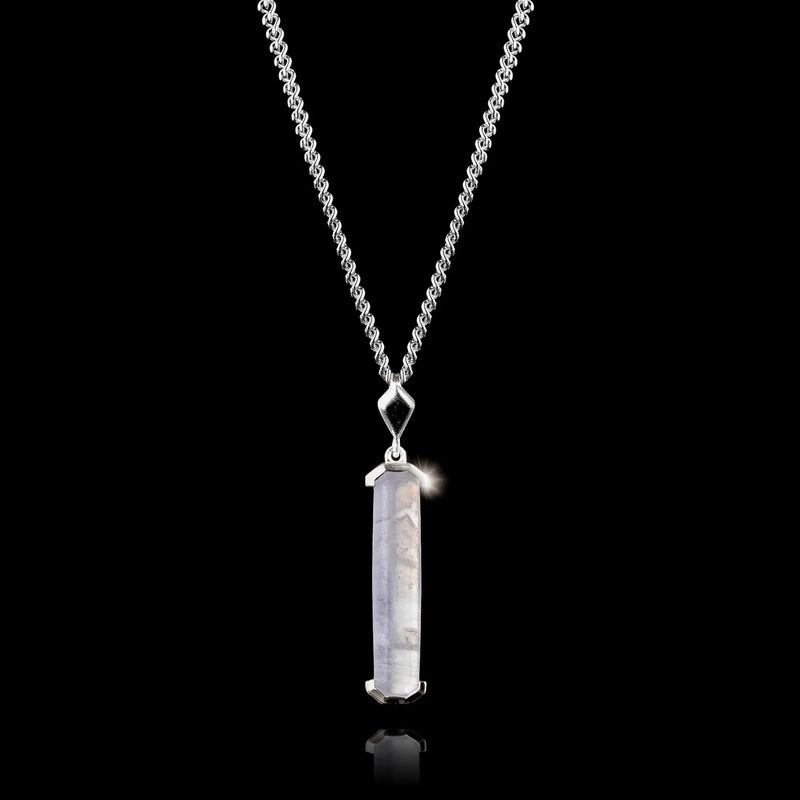Blue Lace Agate Silver Pendant