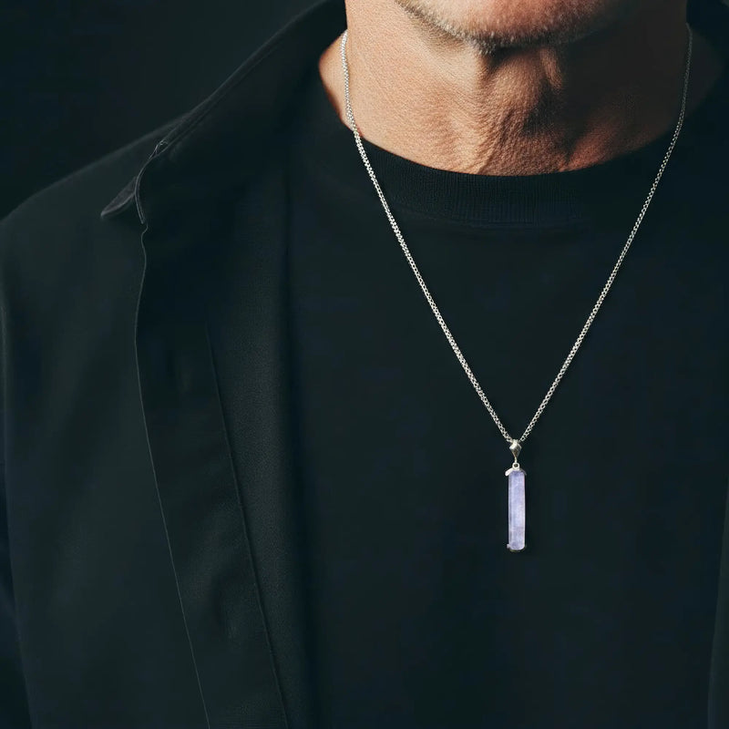 Blue Lace Agate Silver Pendant - Primary Specimen