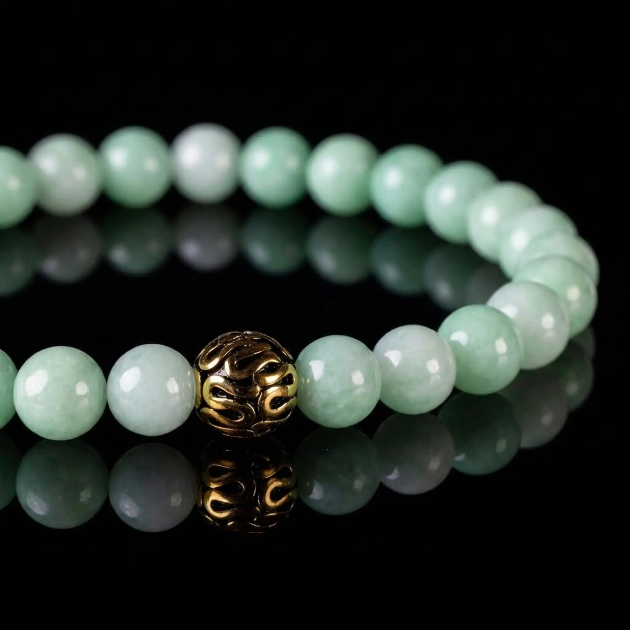 Burmese Green Jade Gold Vermeil Bracelet I (7mm)