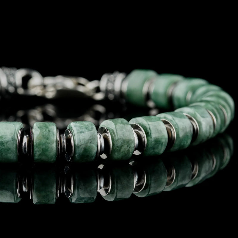 Burmese Green Jade Bracelet XXI (7.5-8mm) - Primary Specimen