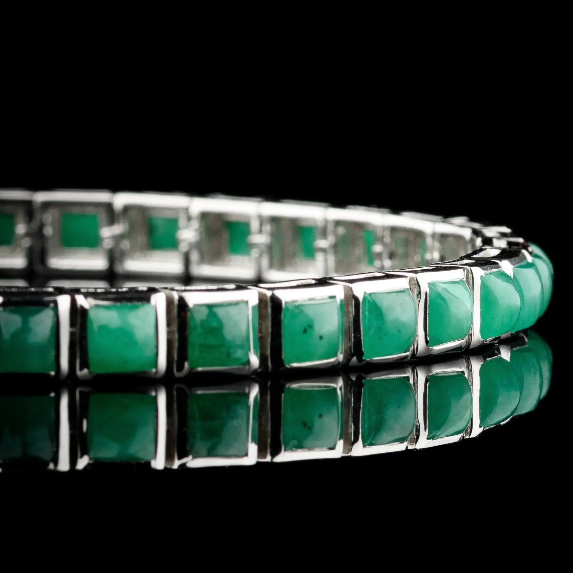 Emerald - Silver Tennis Bracelet I