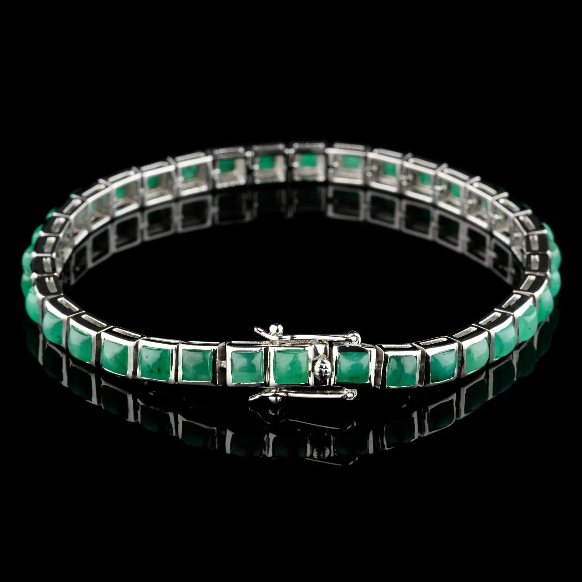 Emerald - Silver Tennis Bracelet I