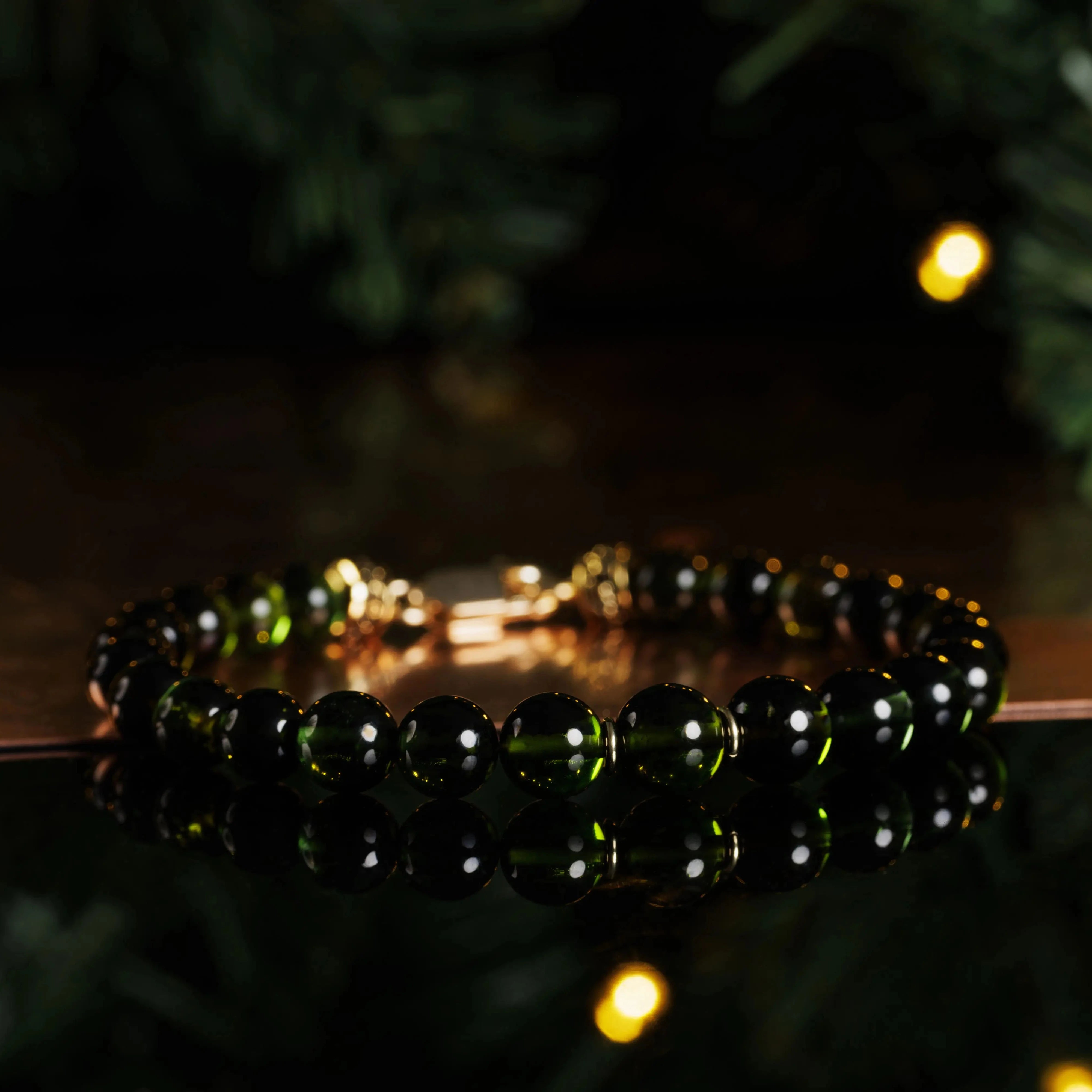 Green Tourmaline Gold Bracelet I (6-8.5mm)