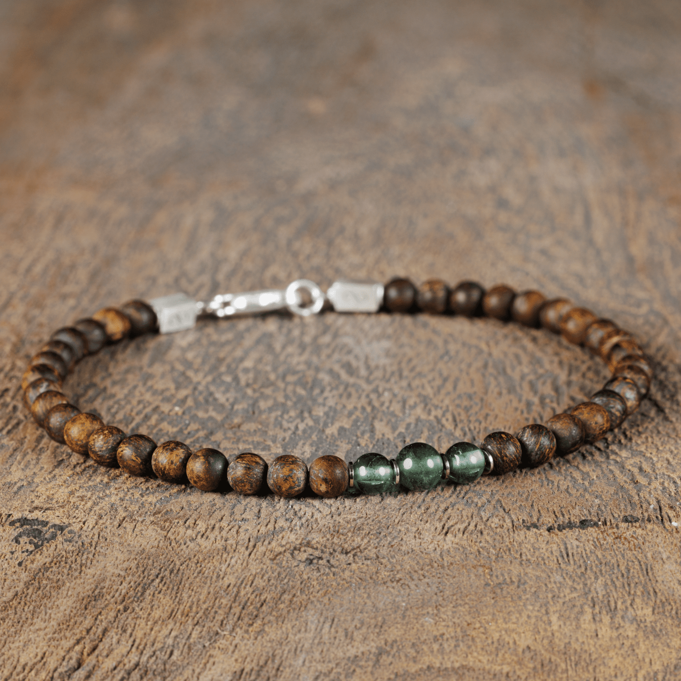 Bronzite - Indicolite Tourmaline Bracelet II (4-5mm)