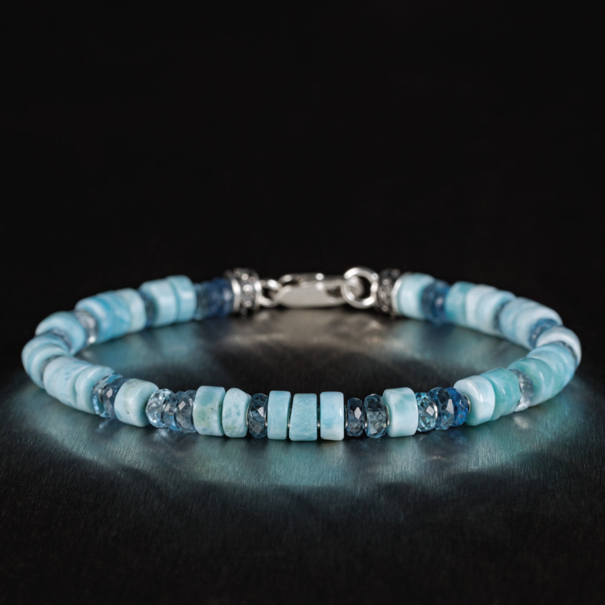 Blue Larimar - Aquamarine Bracelet I (5-6mm)