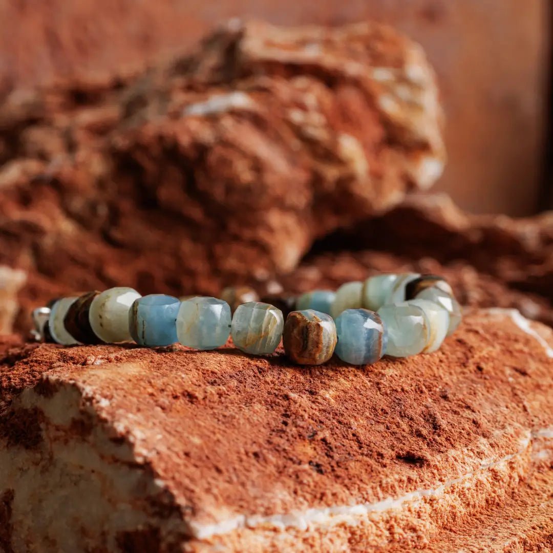 Lemurian Aquatine Calcite Bracelet I (8mm)