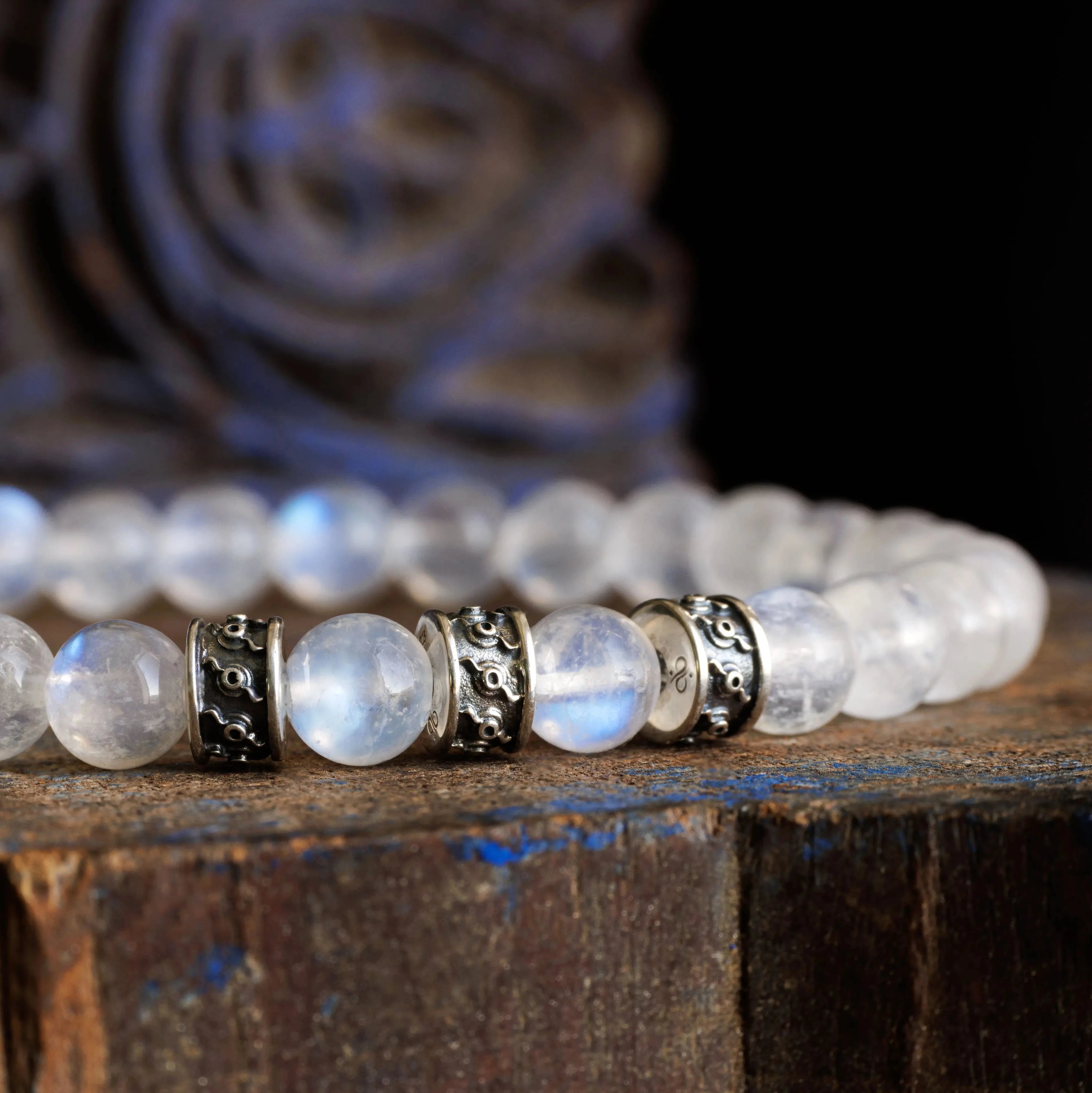 Rainbow White Moonstone Bracelet II (6mm)