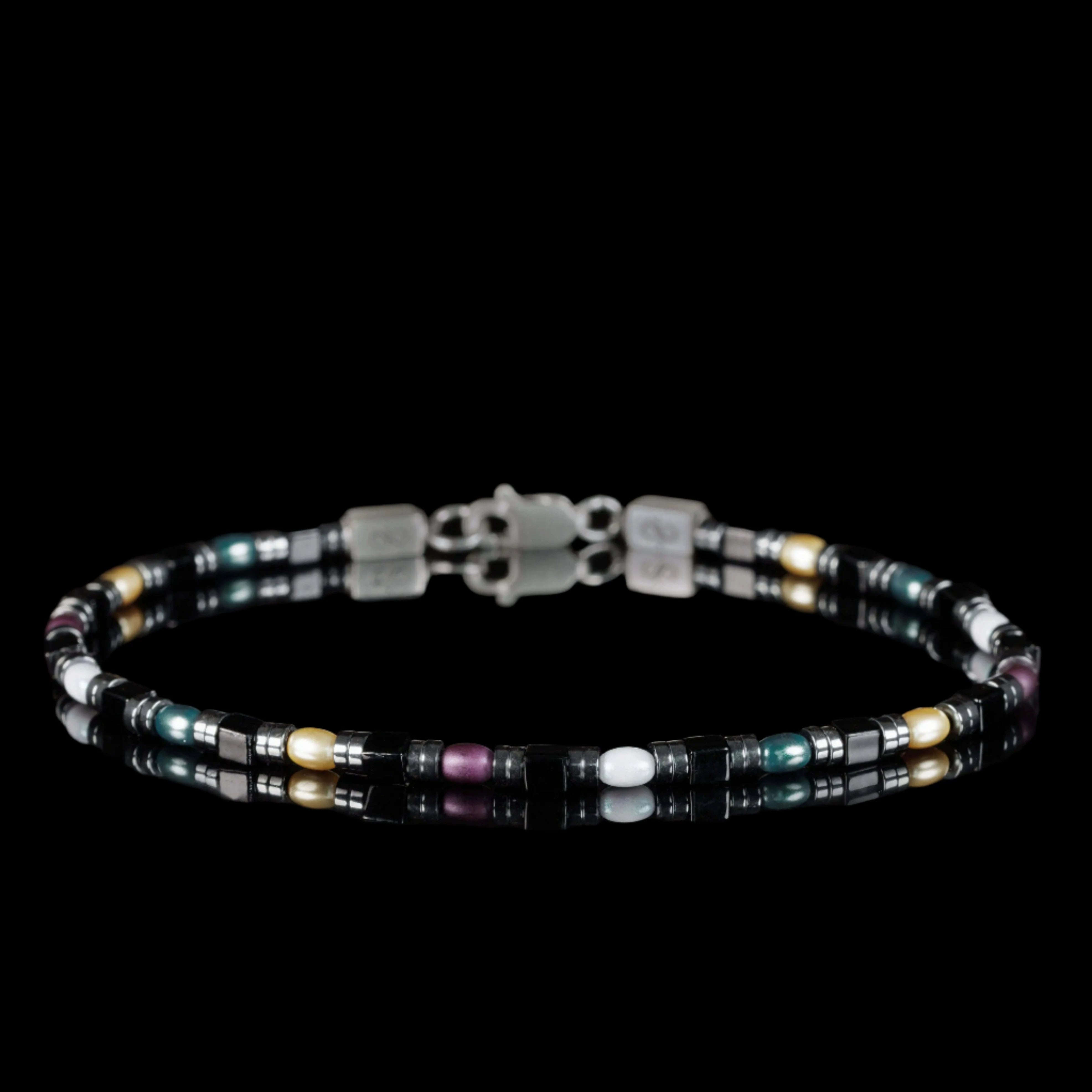 Multicolor Pearl - Black Bracelet I (3mm)