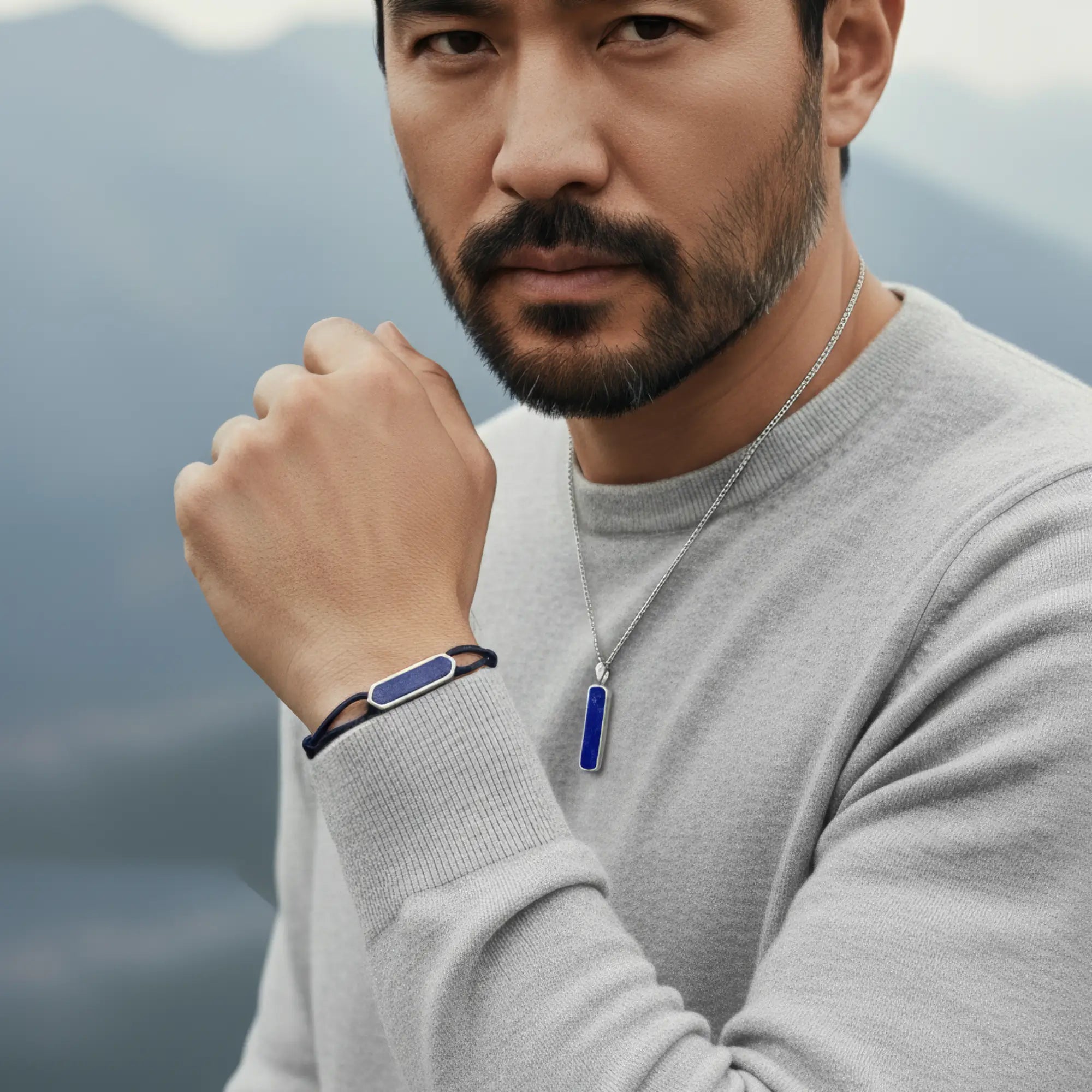 Paracord Lapis Lazuli & Silver Bracelet I