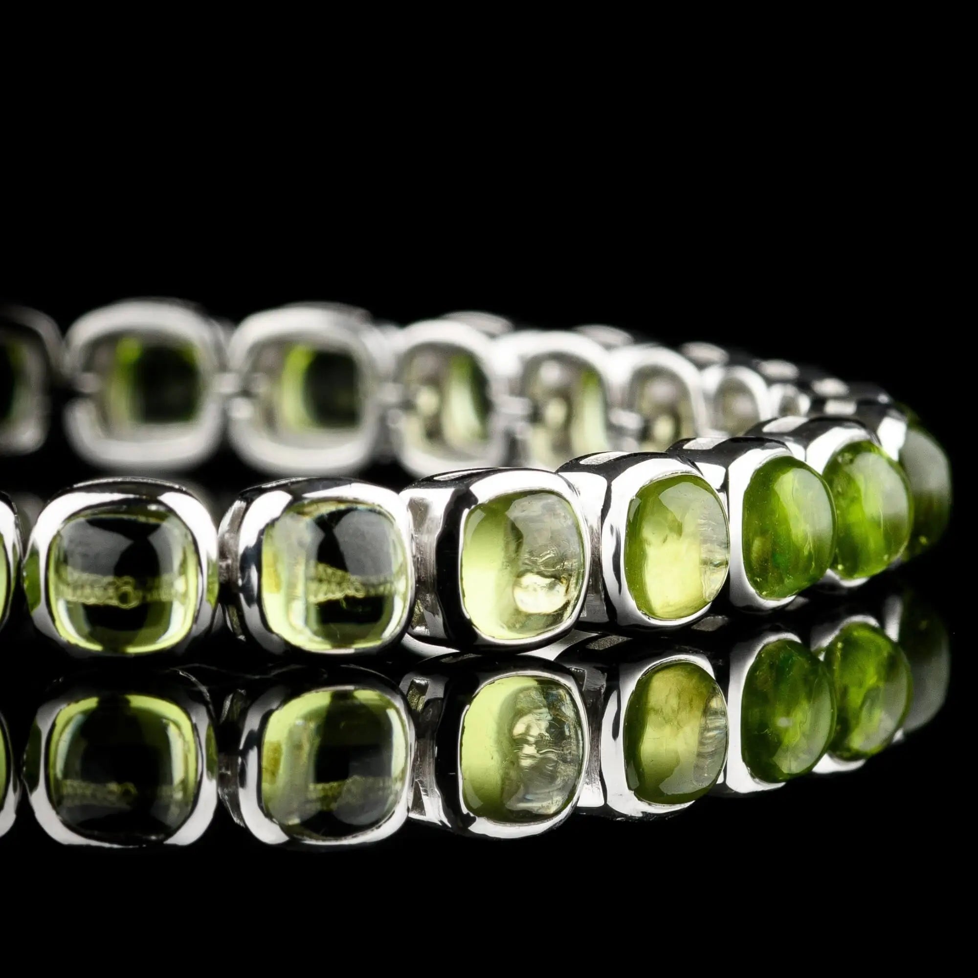 Peridot - Silver Tennis Bracelet I