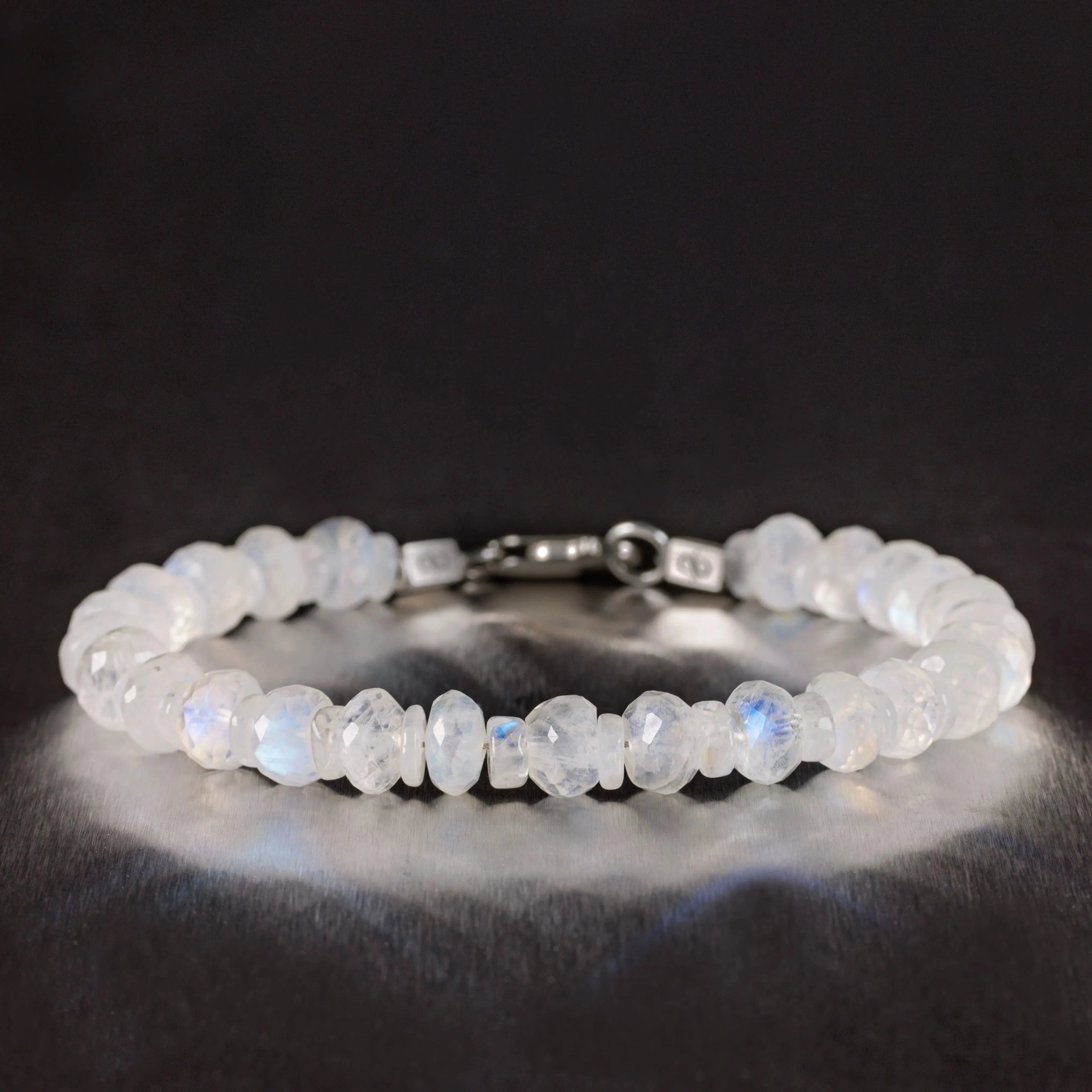 Rainbow White Moonstone Bracelet III (5-8mm)