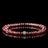 Red Silver & Hematite Bracelet IX (6mm)