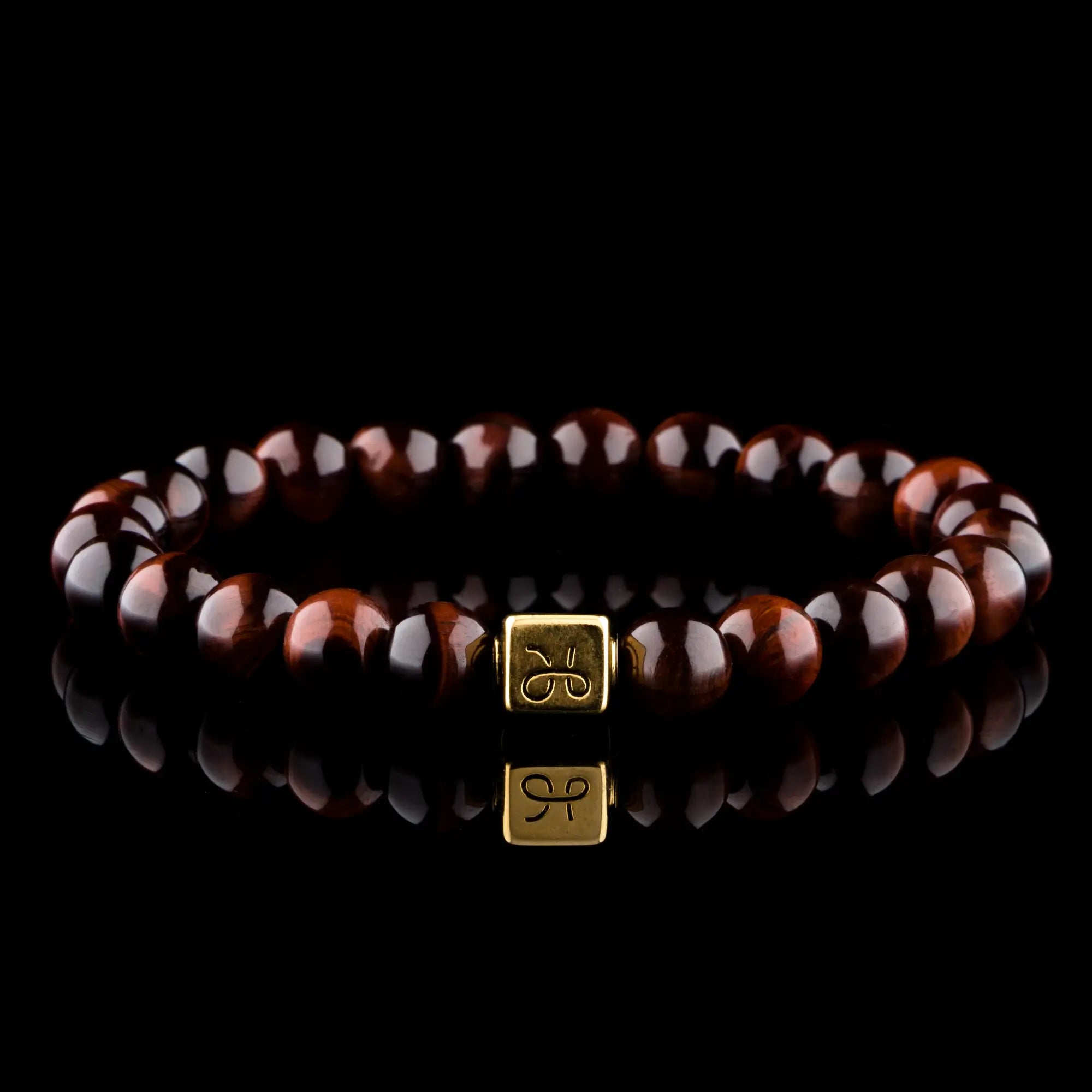 Red Tiger Eye Gold Vermeil Bracelet (8mm)