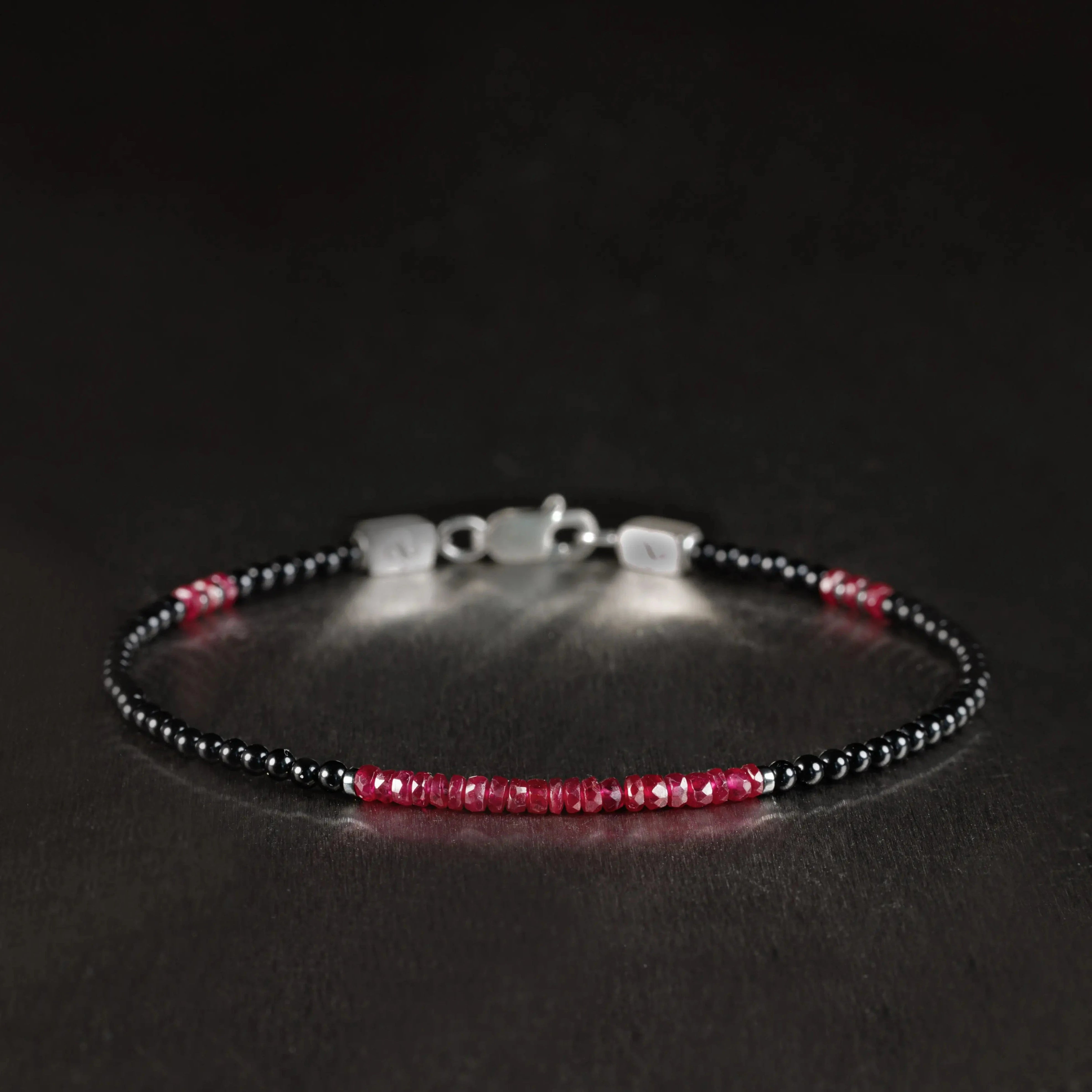 Ruby - Black Onyx Bracelet IX (2.5mm)