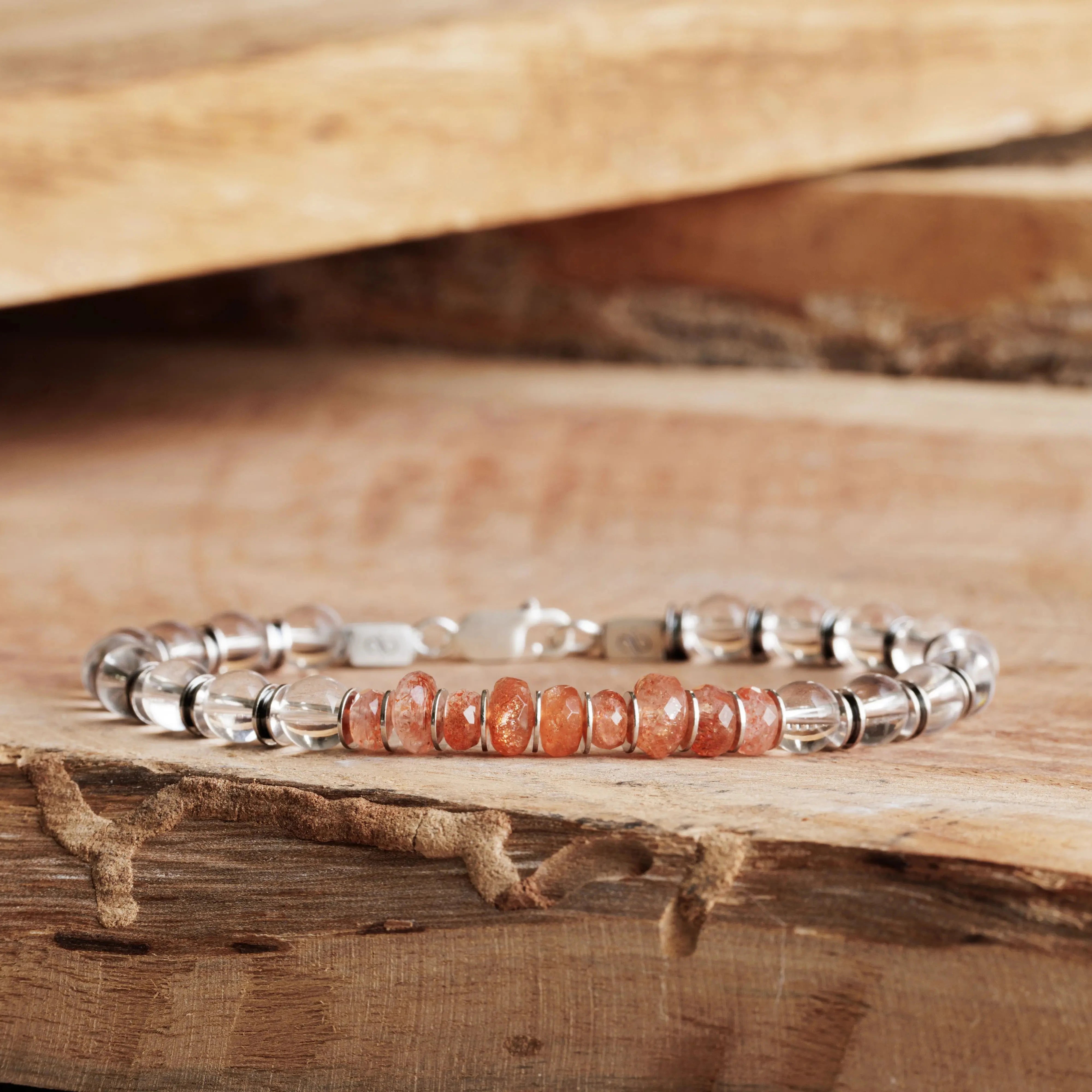 Sunstone - Crystal Quartz Bracelet III (5-7mm)