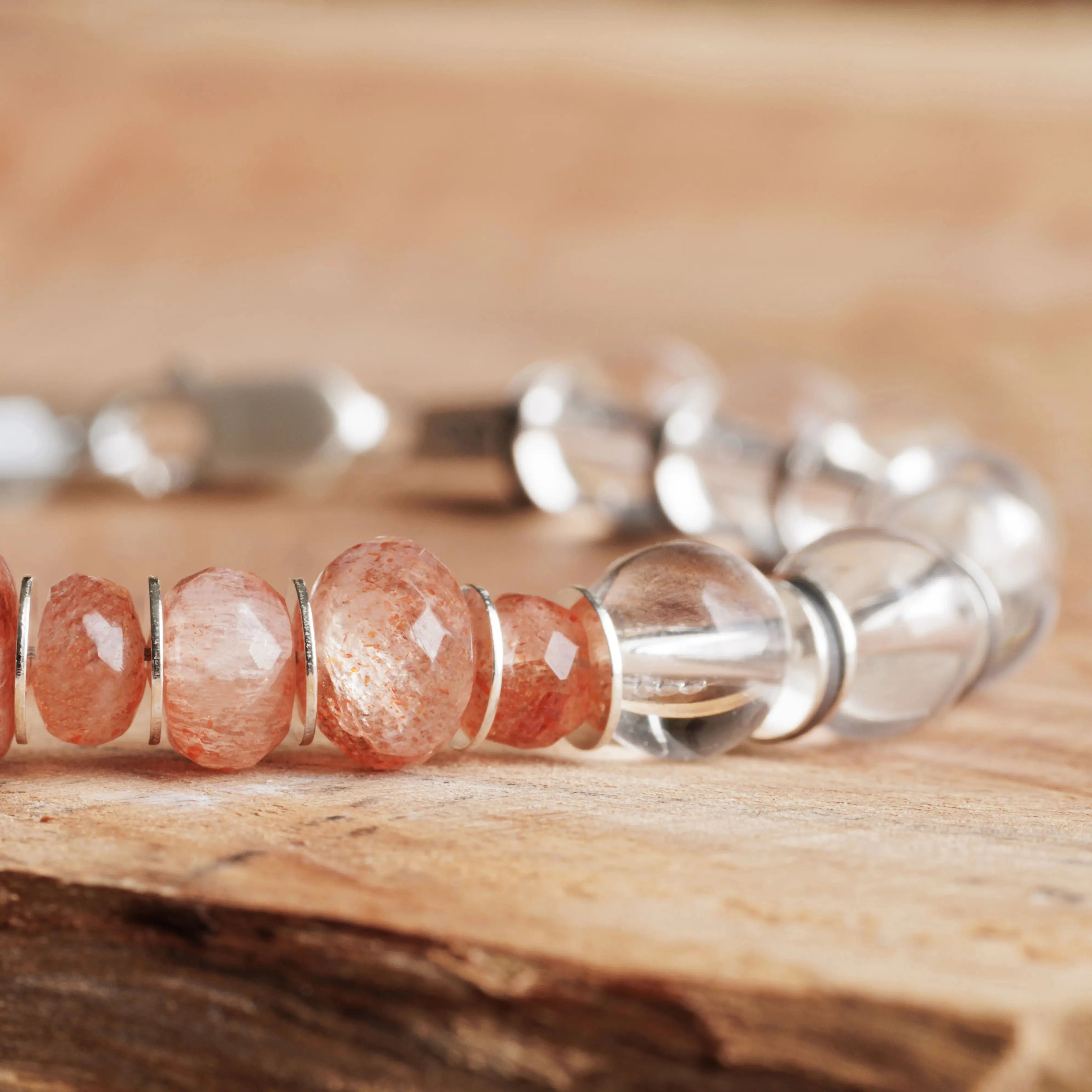 Sunstone - Crystal Quartz Bracelet IV (5-8mm)