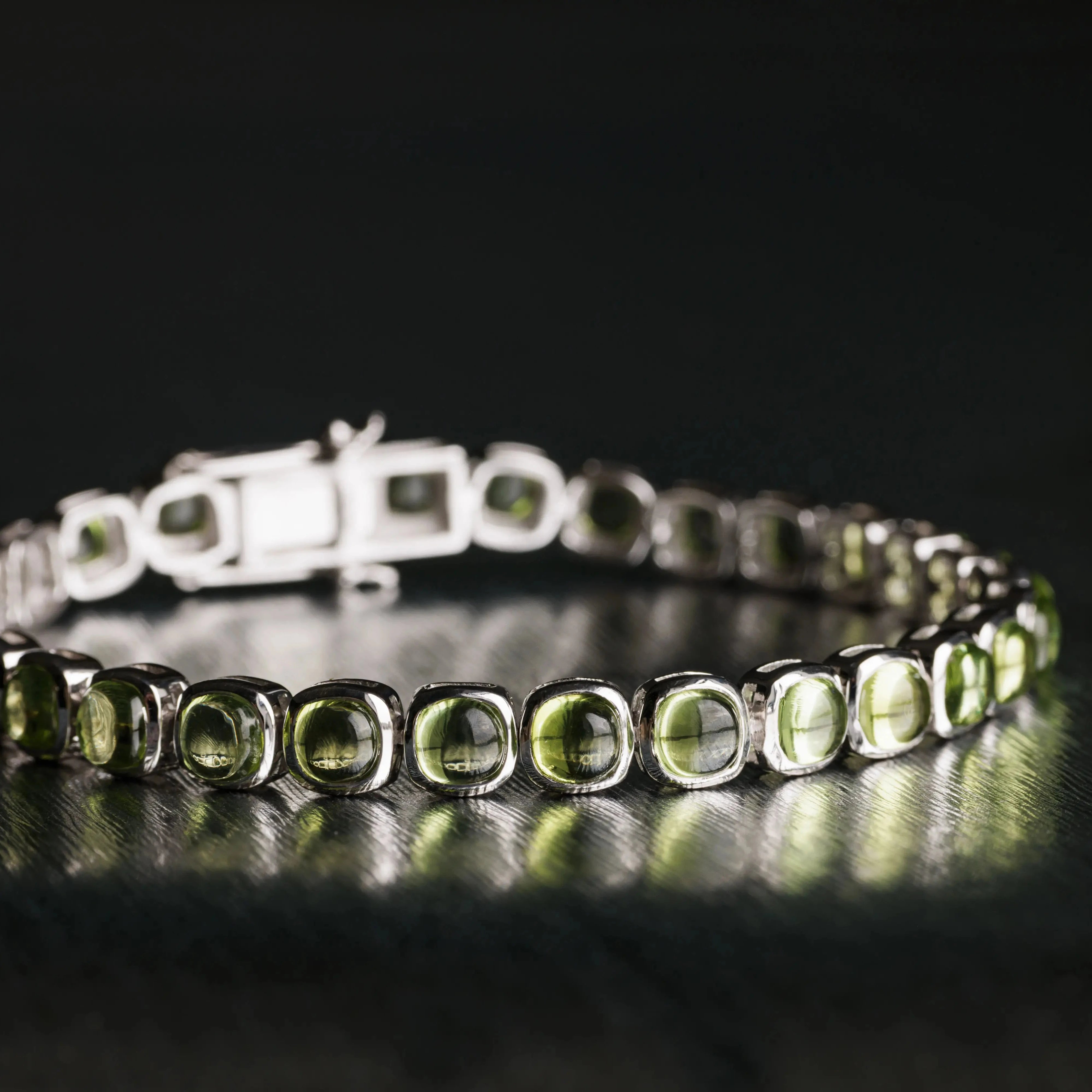 Peridot - Silver Tennis Bracelet I