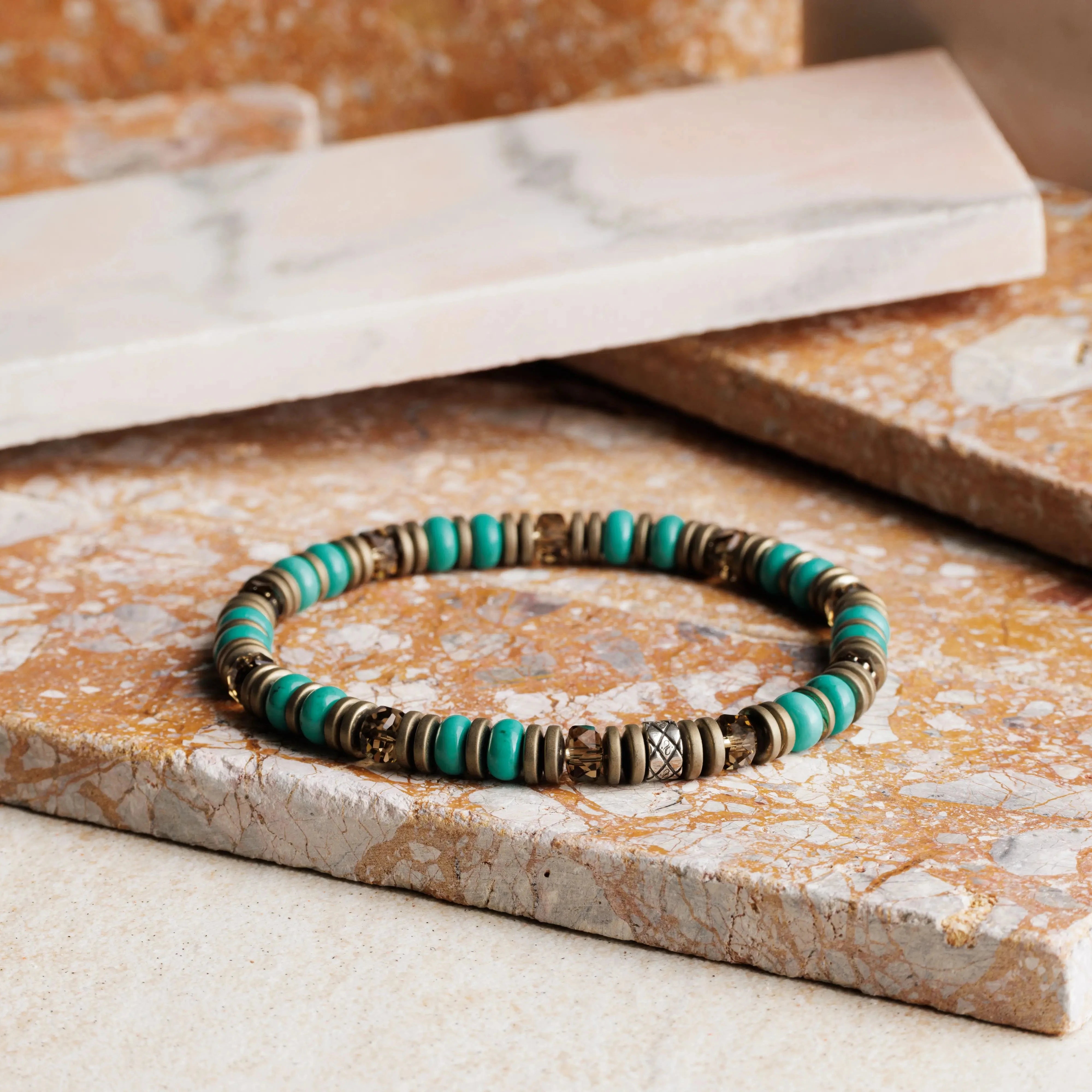 Turquoise - Bronze Hematite Bracelet I (6mm)