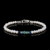 White Pearl - Emerald - Sapphire  Bracelet I (4.5-5mm)